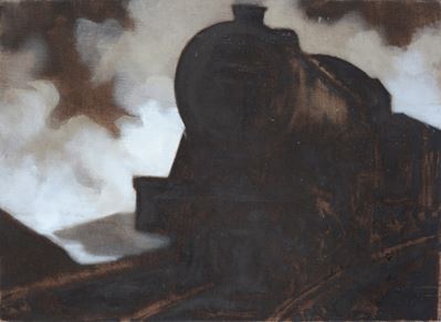 Treno, olio su tela, cm. 30x40