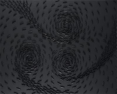 Vortice nero - Barche di carta su tela
