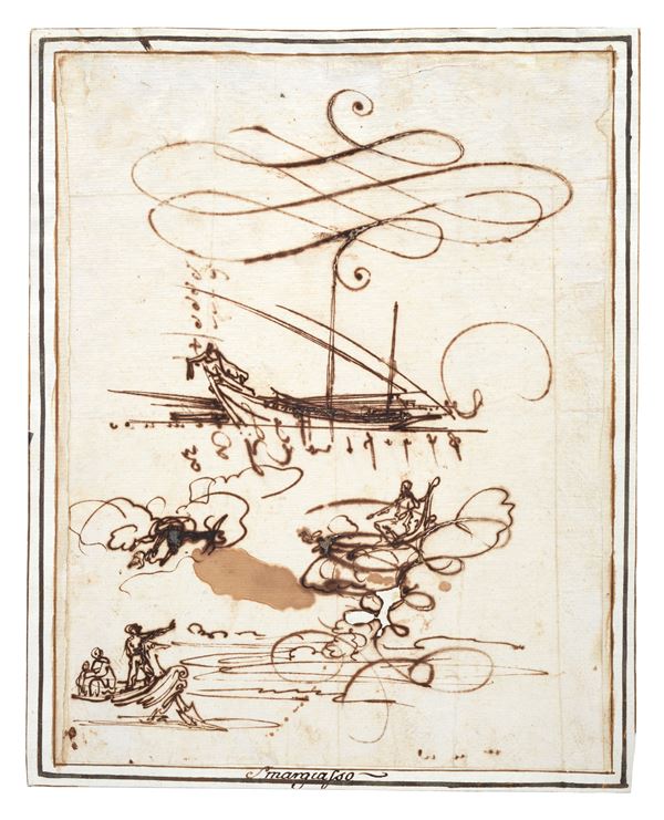 Anonimo, XVIII sec. - Boat study
