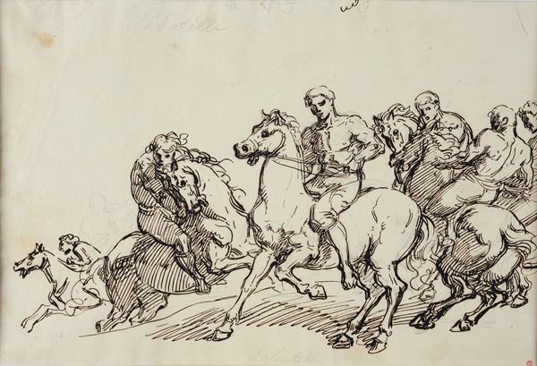 Attr. a Giuseppe Sabatelli - Figures on horseback
