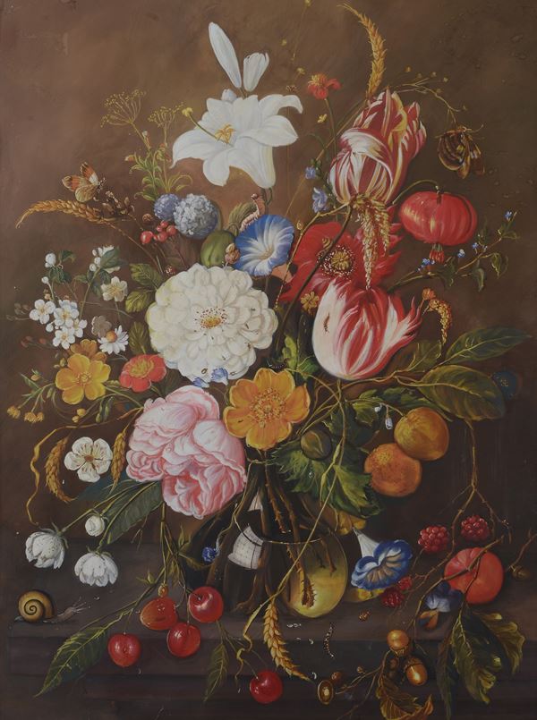 Anonimo, fine XVIII sec. - Vase with flowers