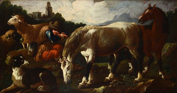 Attr. a Philipp Peter Roos, detto Rosa da Tivoli - Shepherd at rest