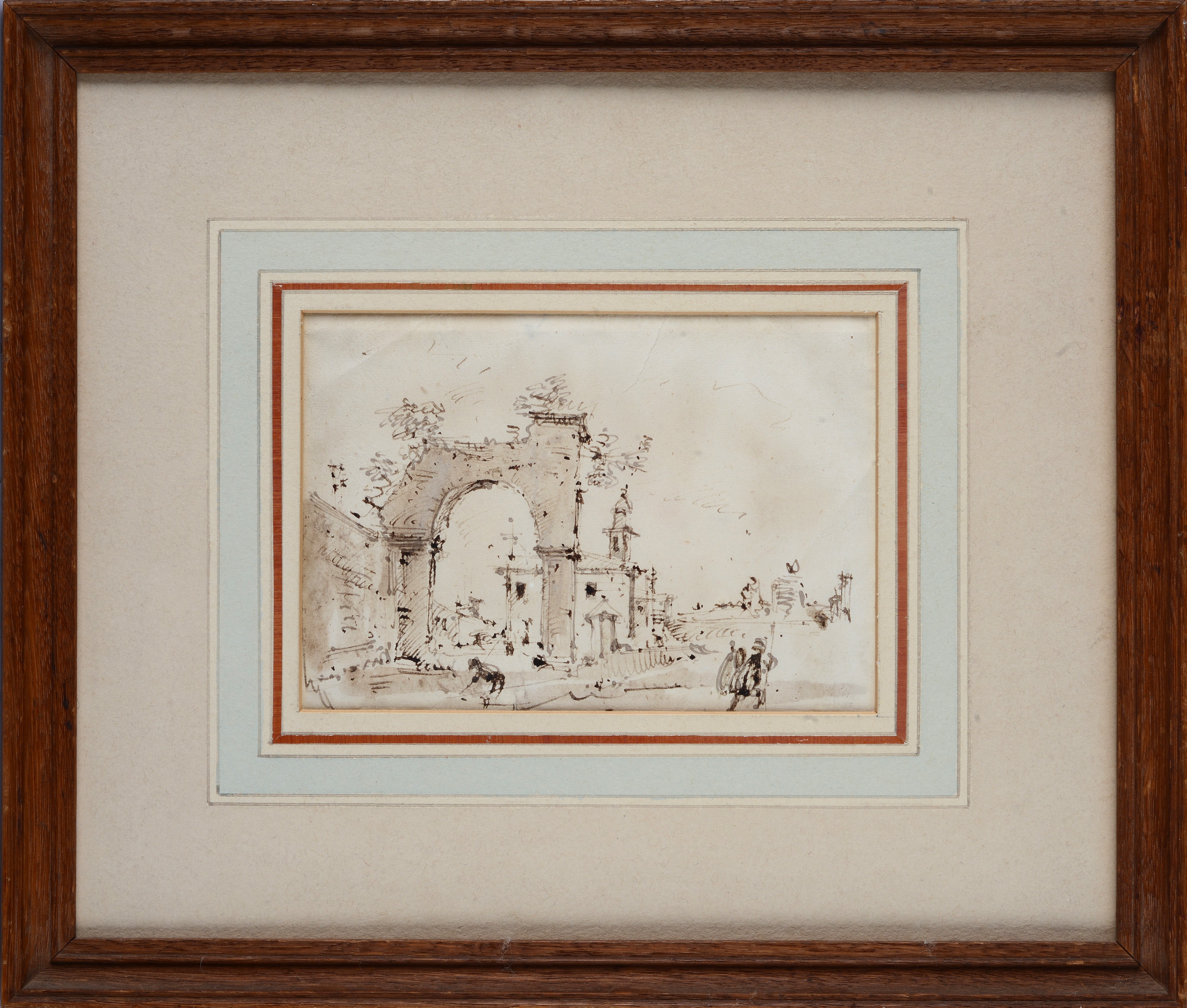 Paesaggio con ruderi e figure