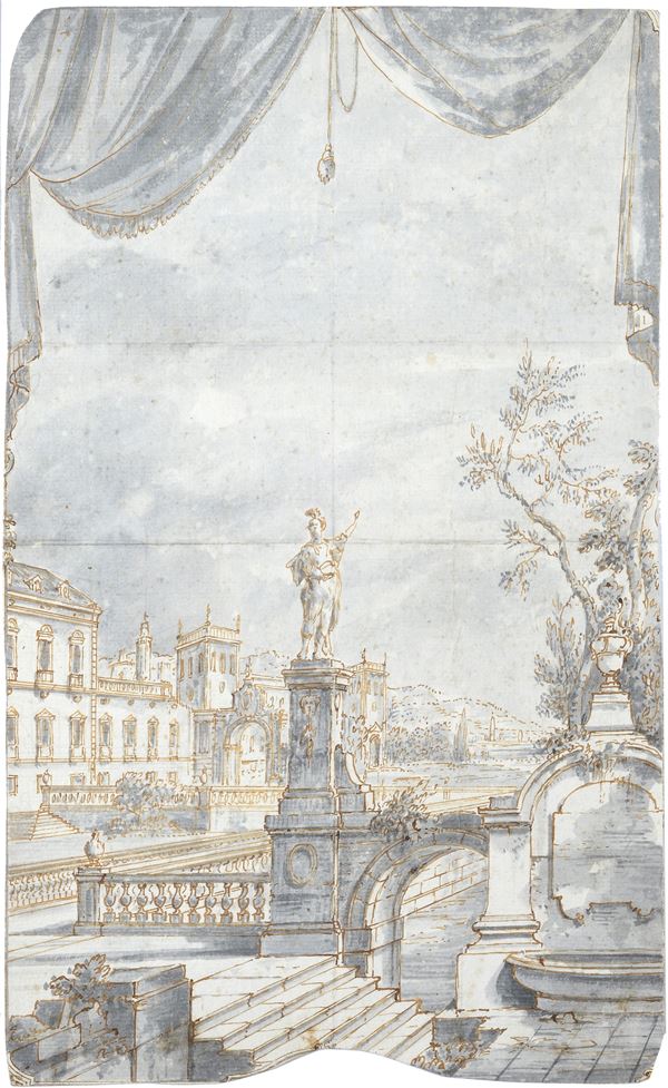 Anonimo, XVII - XVIII sec. - Sketch of a theatrical scene