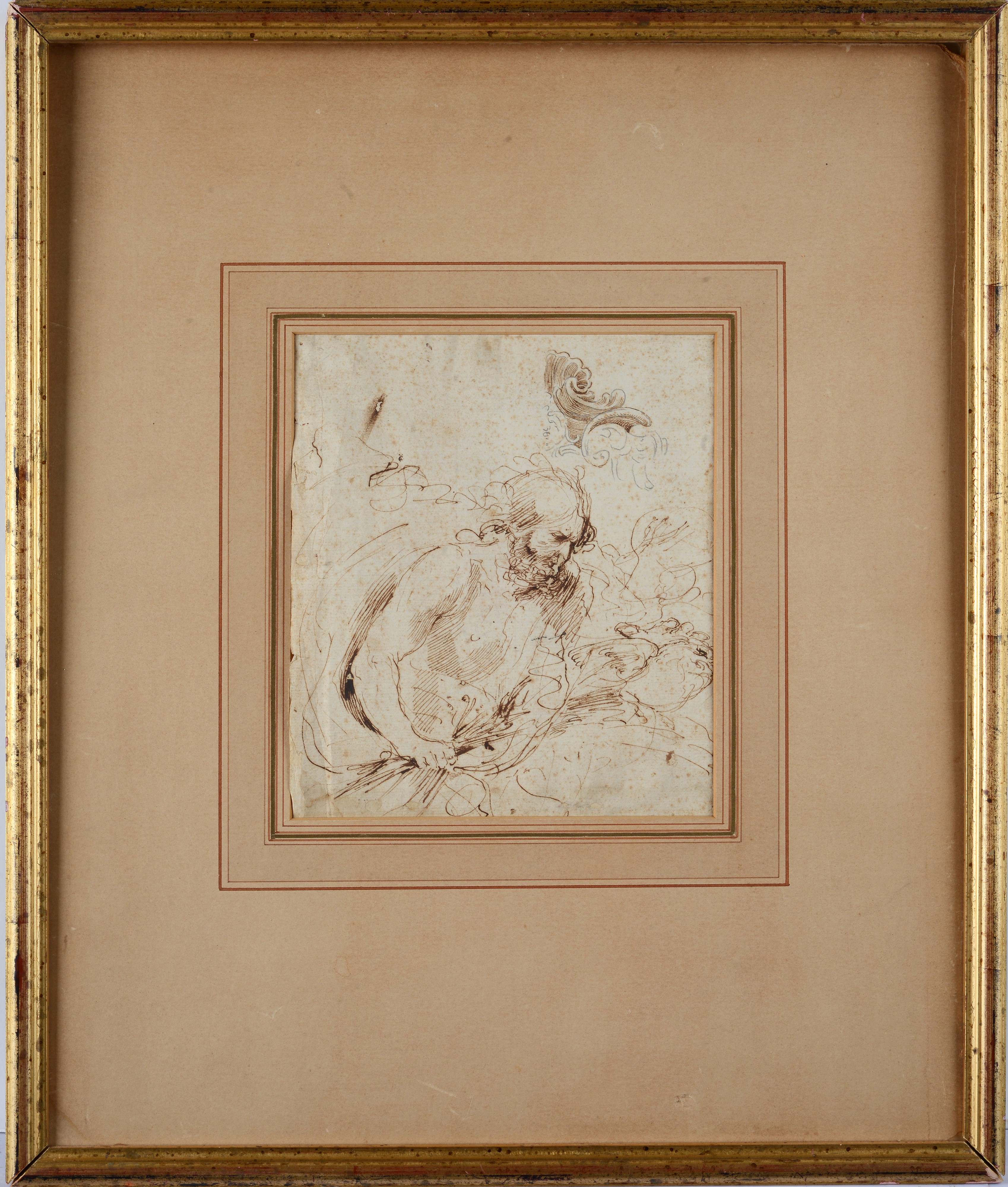 Studio di Zeus e studio di fregio (fronte) Figura a matita rossa (retro)