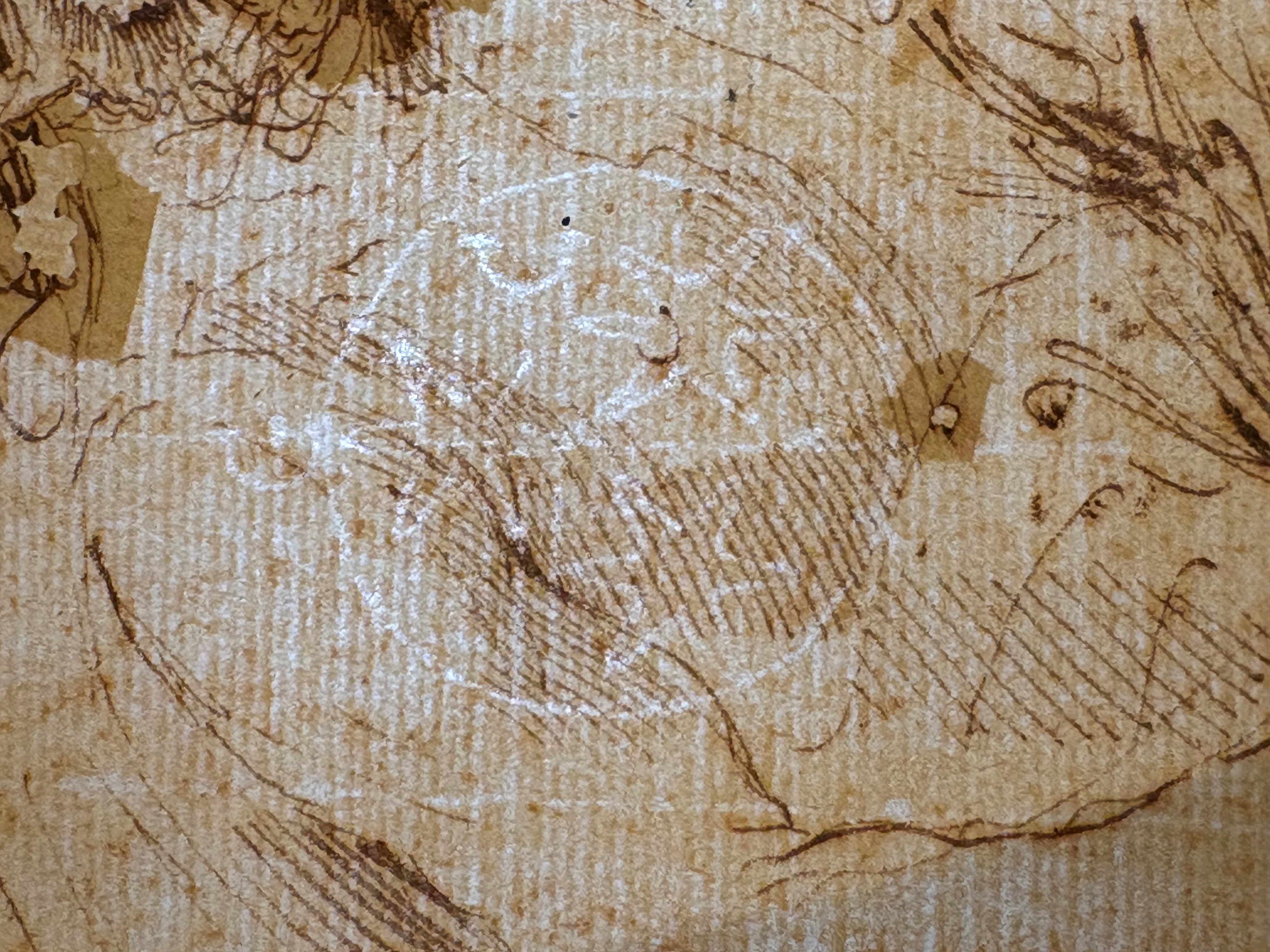 Studio di Zeus e studio di fregio (fronte) Figura a matita rossa (retro)