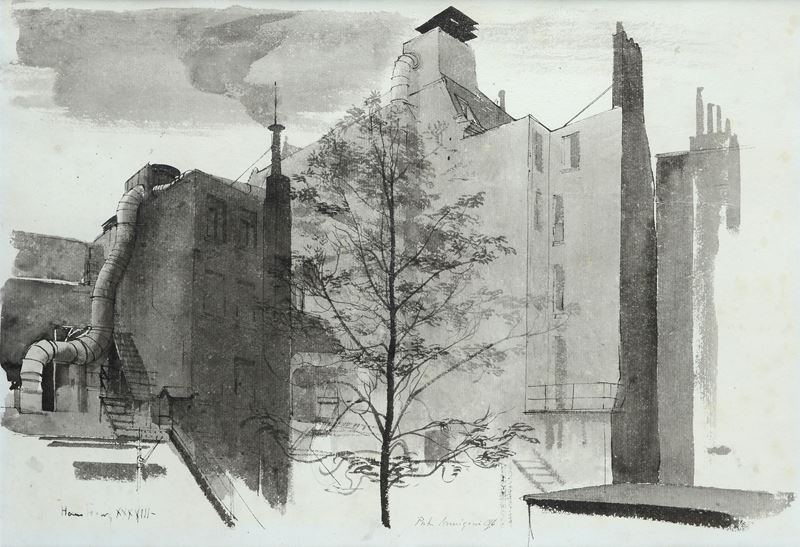 Pietro Annigoni - Hamburg (1938) - Inchiostro, china e acquerello su cartoncino
