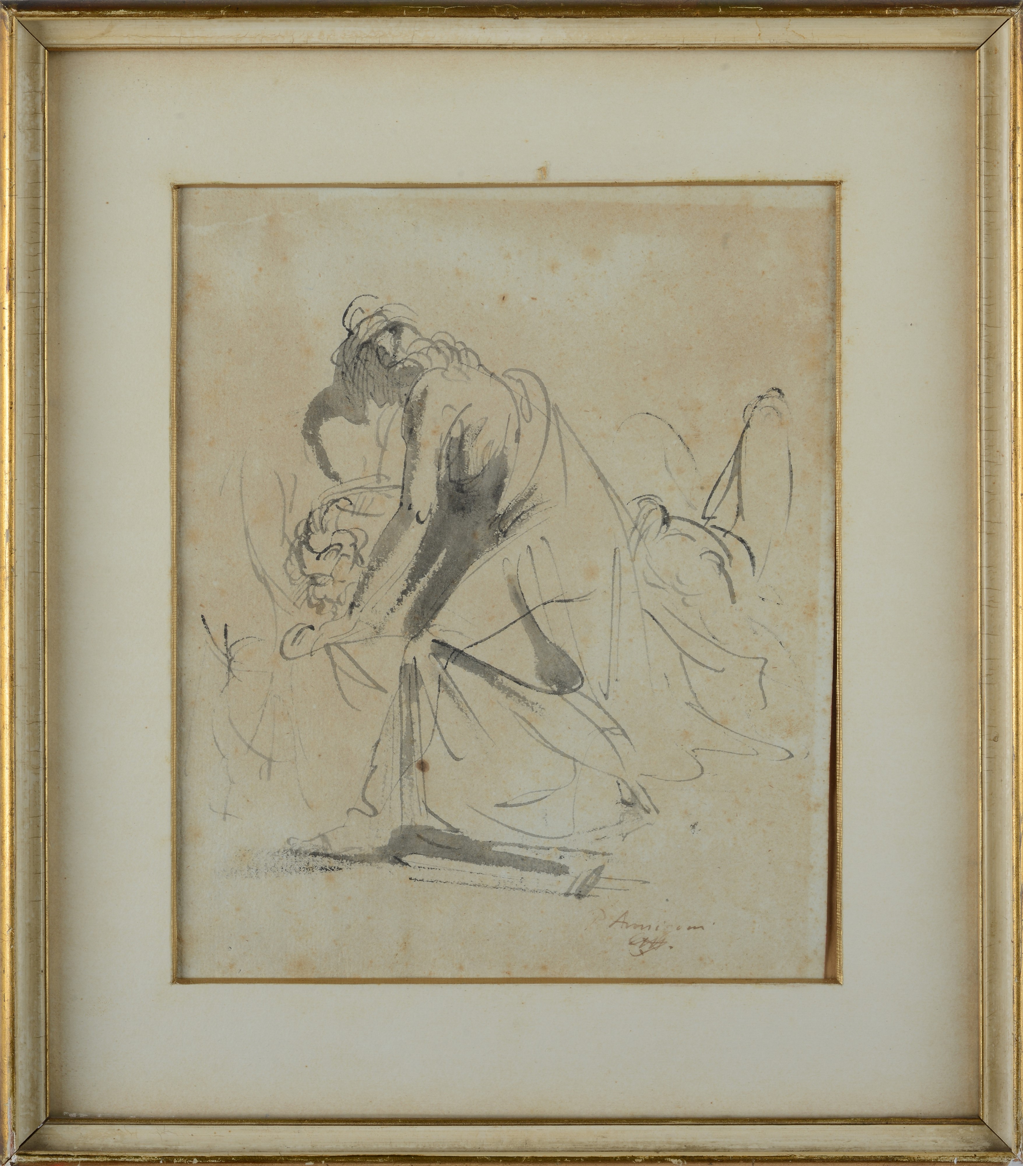 Pietro Annigoni - Figura, inchiostro su carta