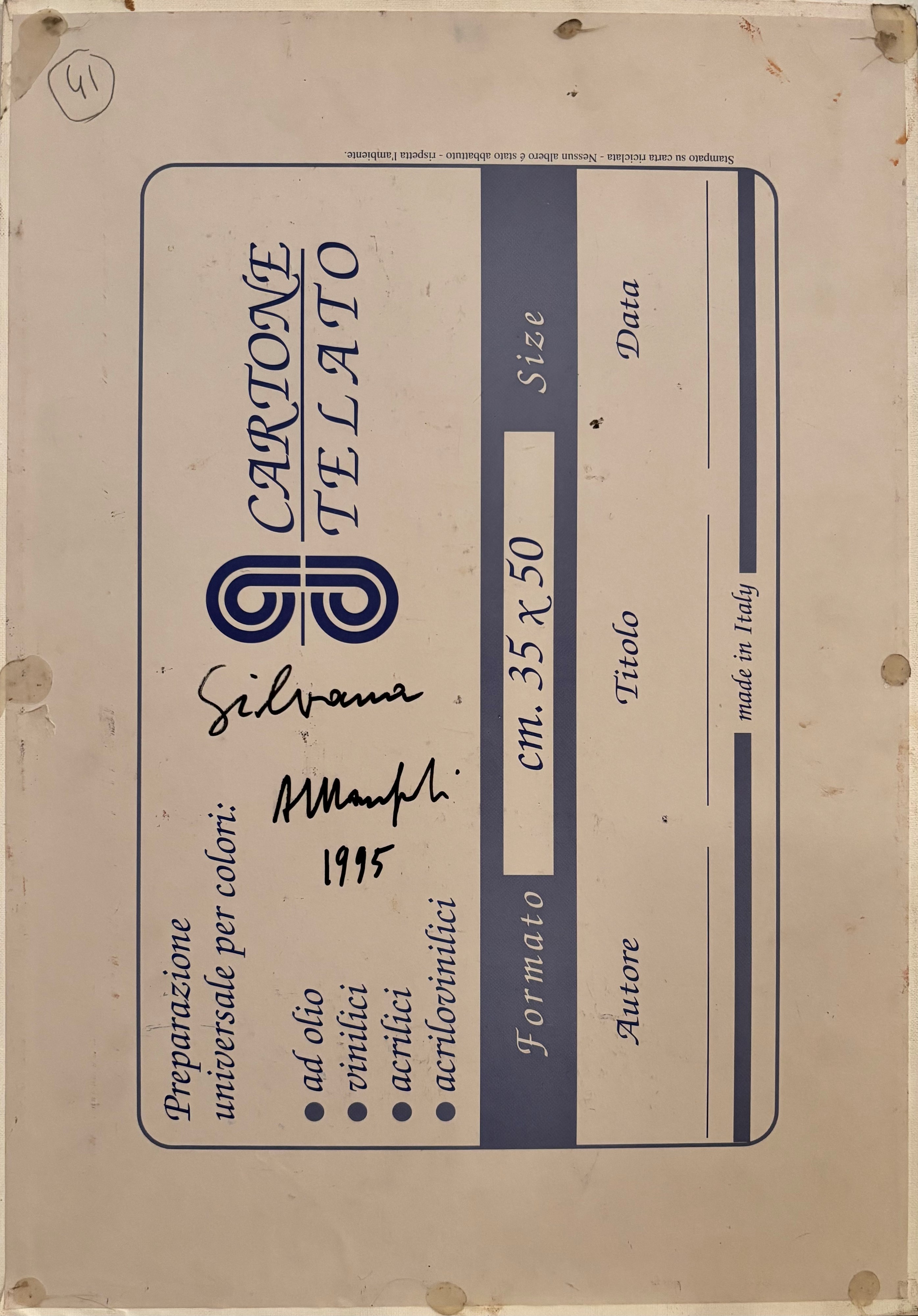 Alberto Manfredi - Silvana, olio su cartone telato