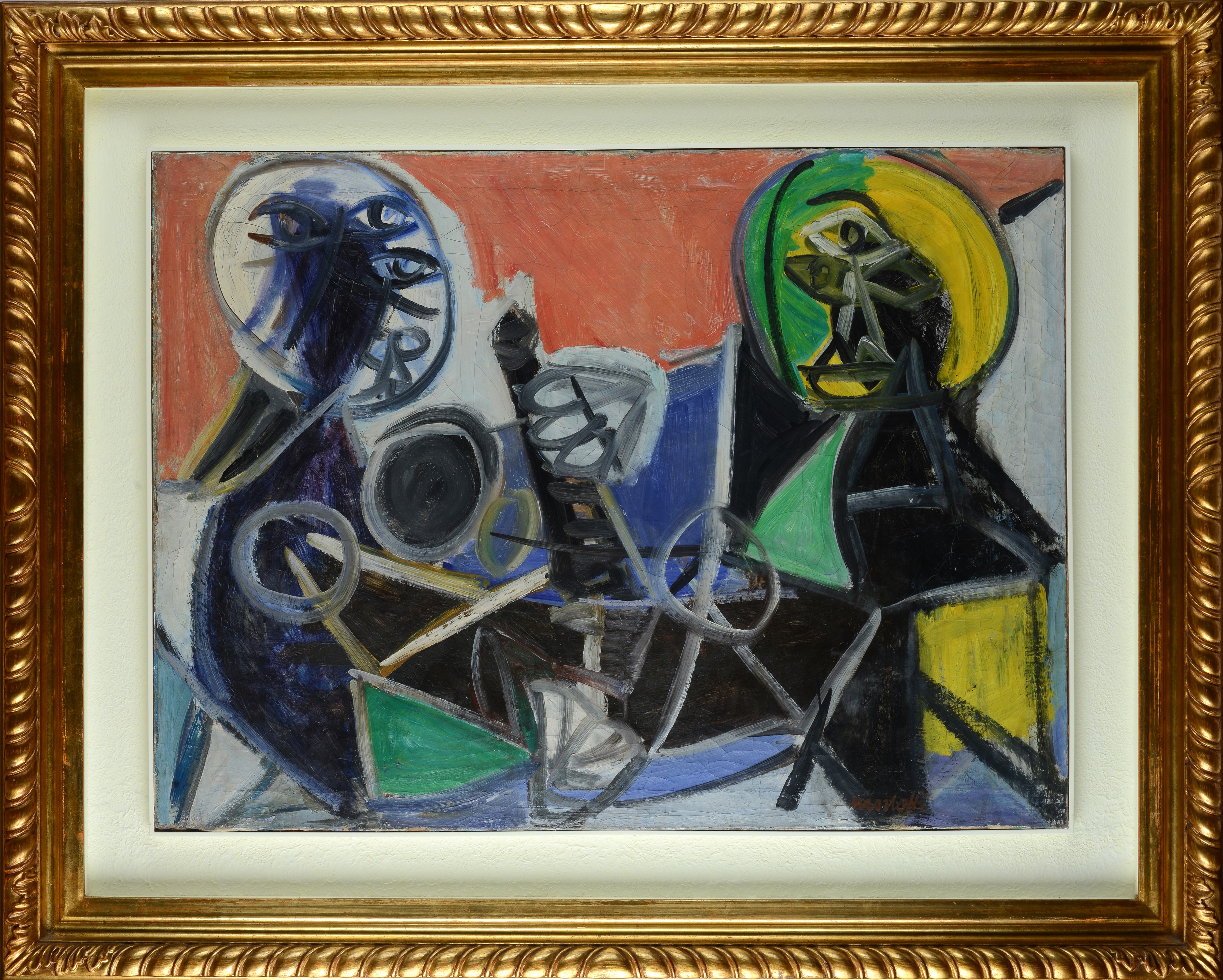 Ennio Morlotti - Colloquio, olio su tela, 1948