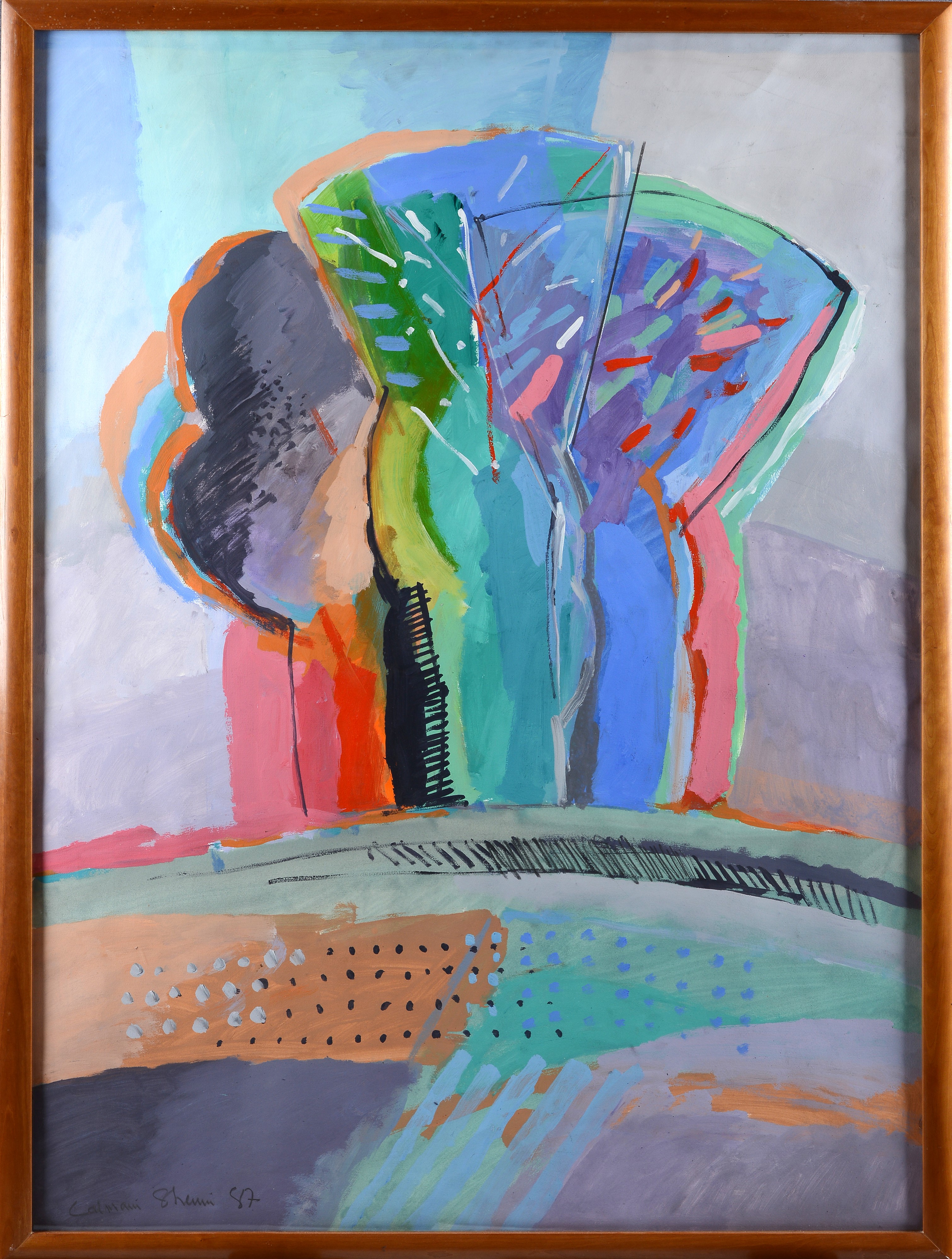 Calman Shemi - Composizione, olio su carta