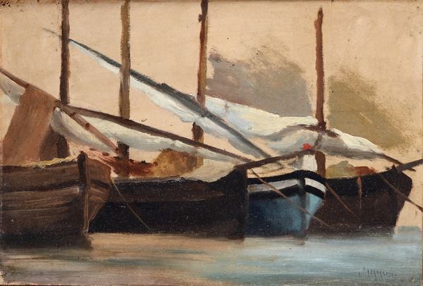 Ugo Manaresi - Boats at anchor