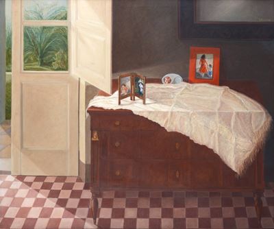 Interno, olio su tela