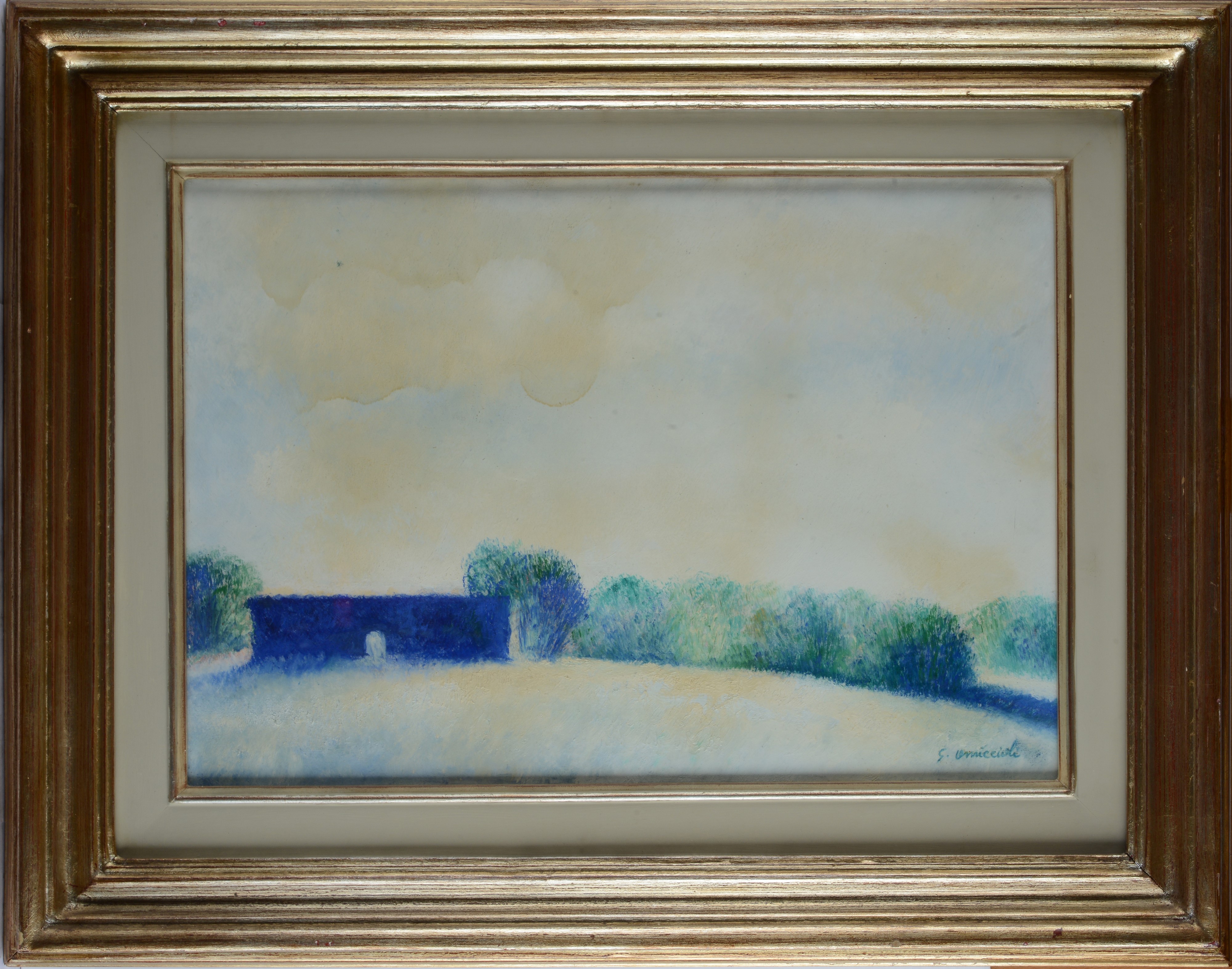 Giovanni Omiccioli - Paesaggio, olio su cartone