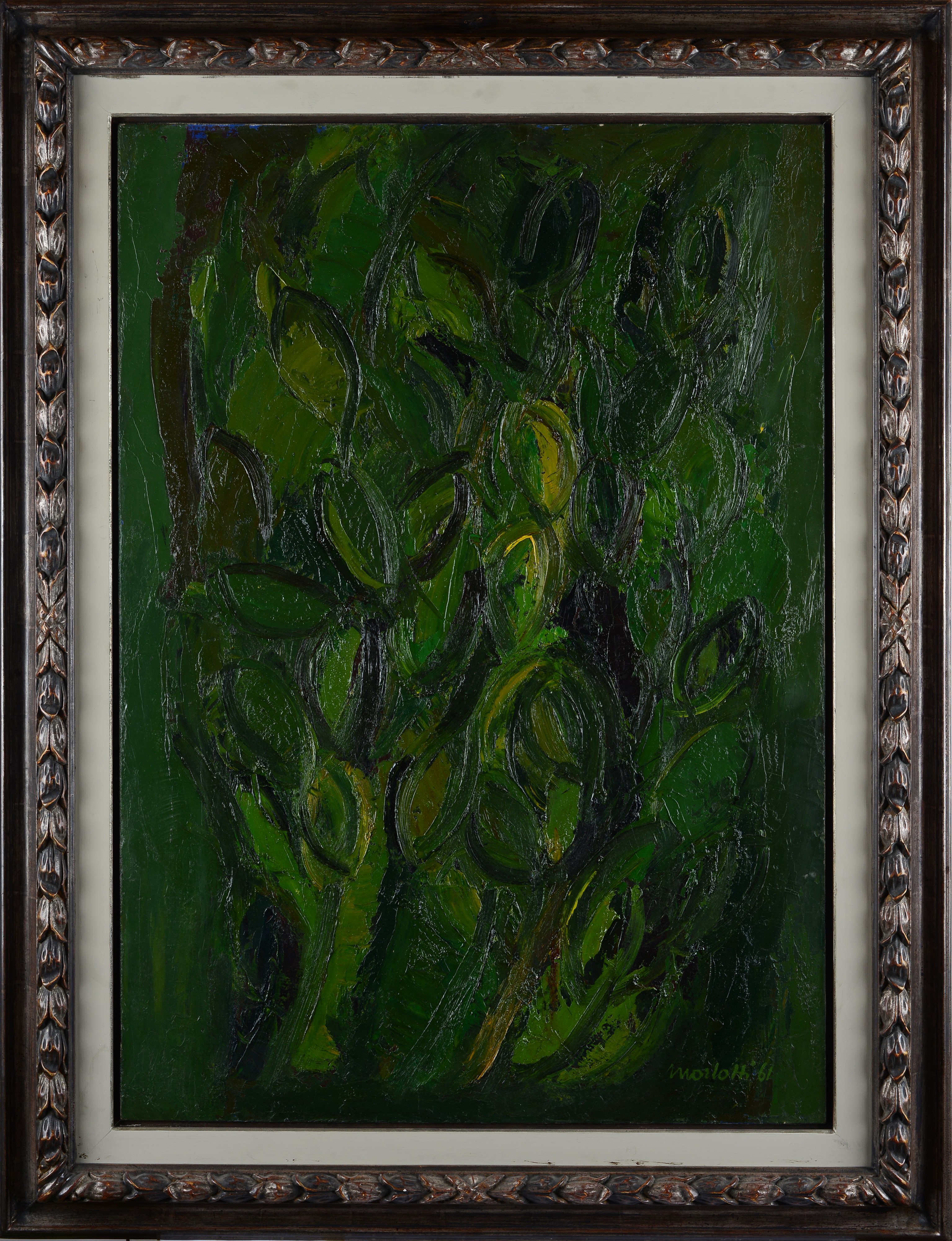 Ennio Morlotti - Vegetazione, olio su tela, 100x70 cm, 1961