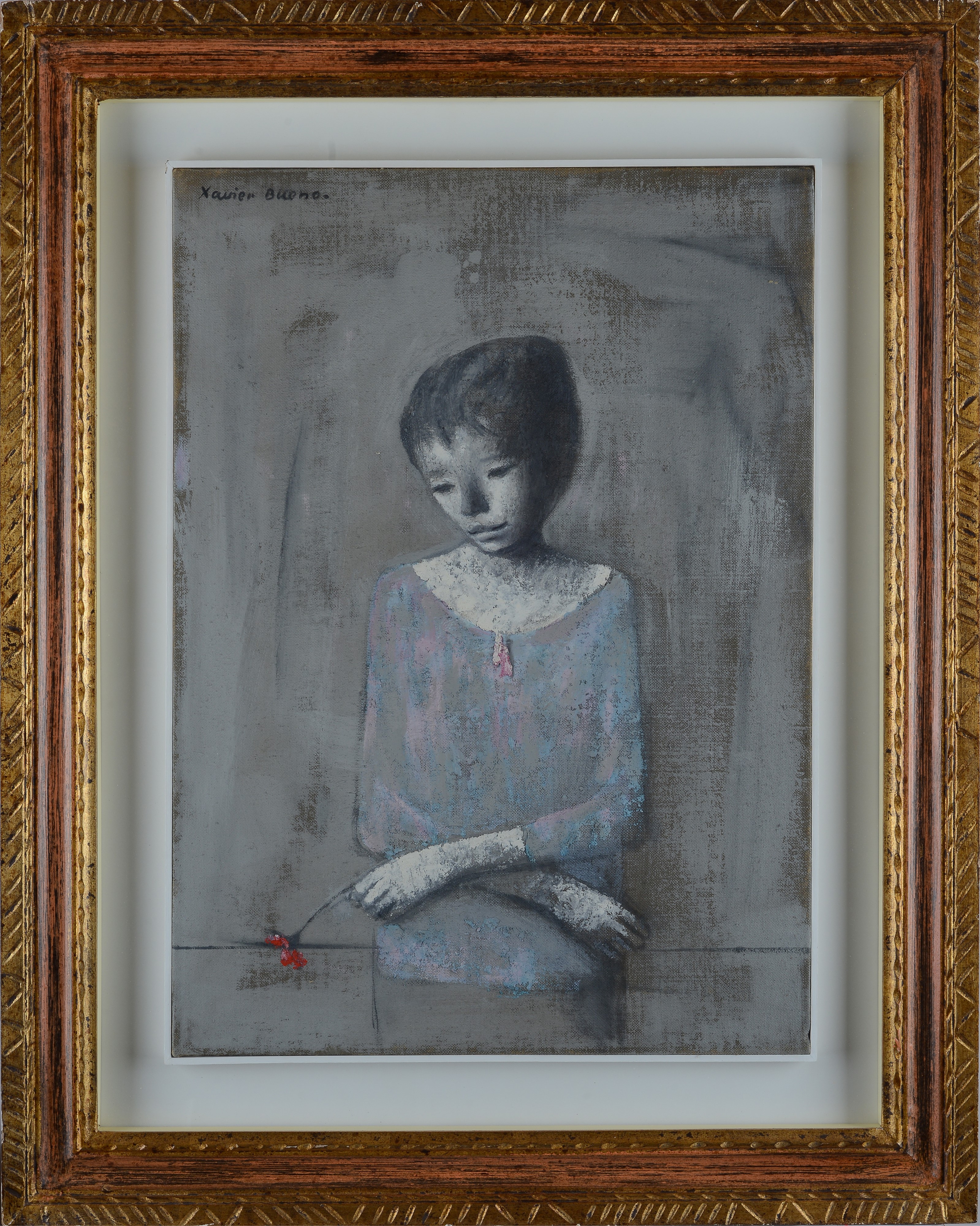 Xavier Bueno - Ragazza (1966), olio su tela riportata su tavola