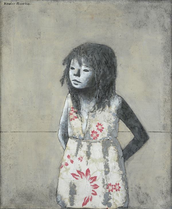 Girl in a flowered dress