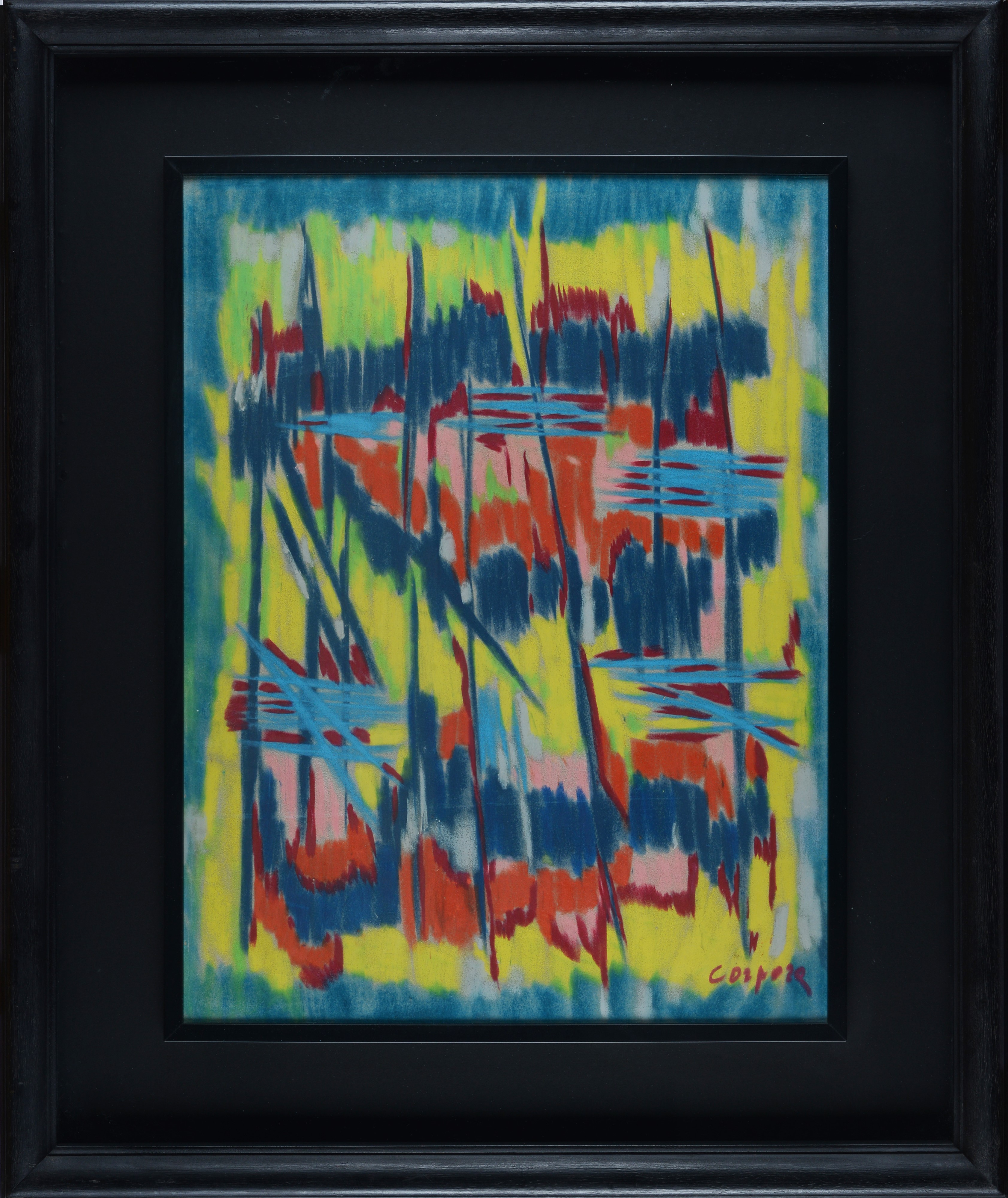 Antonio Corpora - Senza titolo, pastello a olio su cartone velluto, 1970