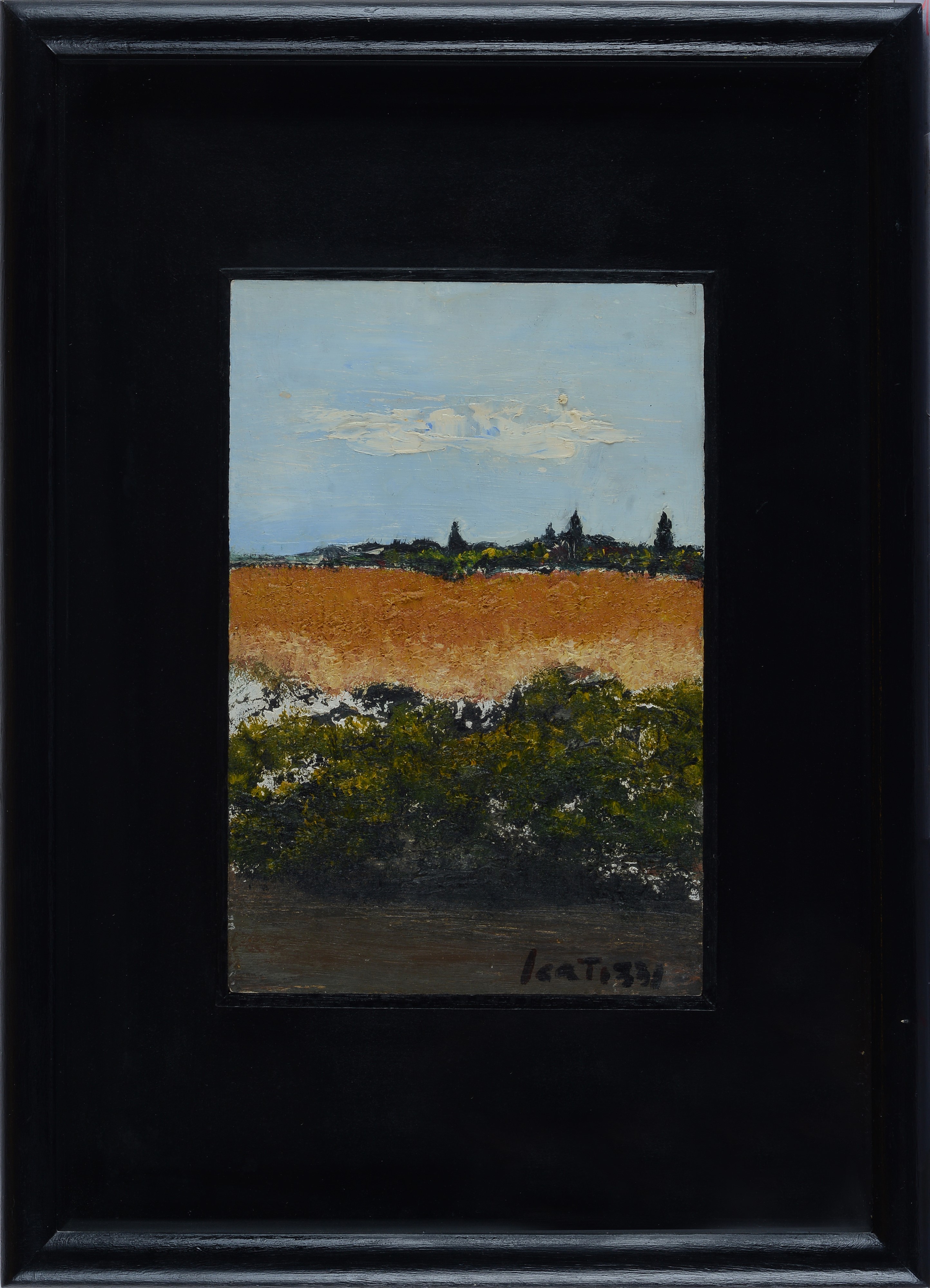 Sergio Scatizzi - Paesaggio in Valdarno, olio su tavola