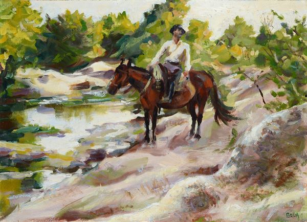 Giacomo Balla - Knight in Campagnano (Buttero at the source)