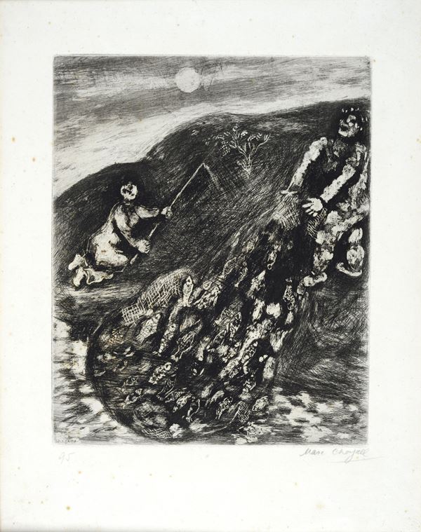 Marc Chagall - Les Poissons et le Berger qui joue de la flutè
