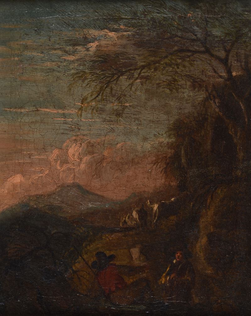 Paesaggio con contadini