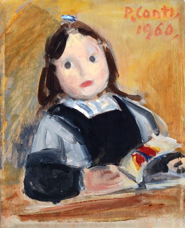 Primo Conti - Little girl and butterfly