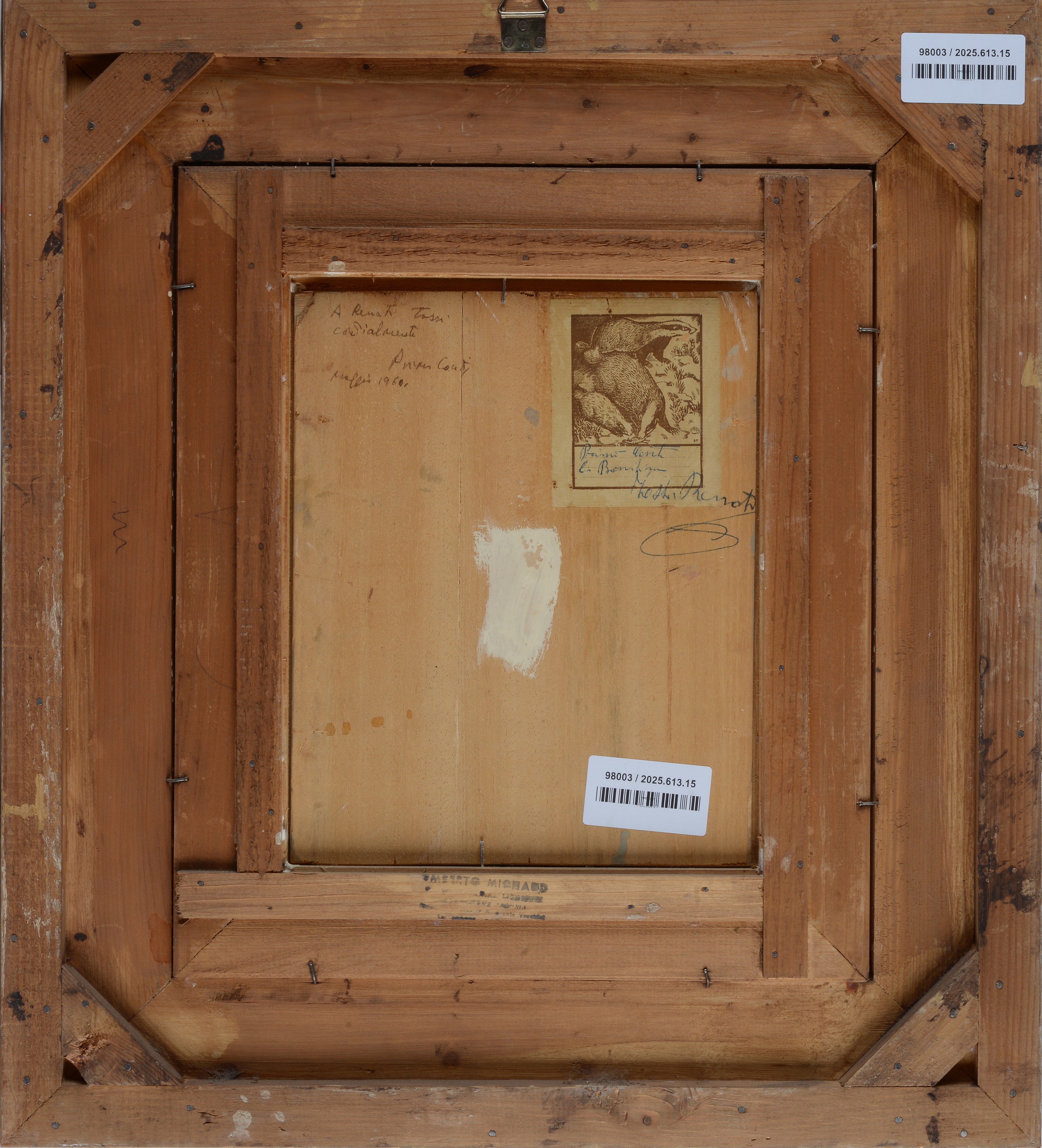 Primo Conti - Bimba e farfalla, olio su legno