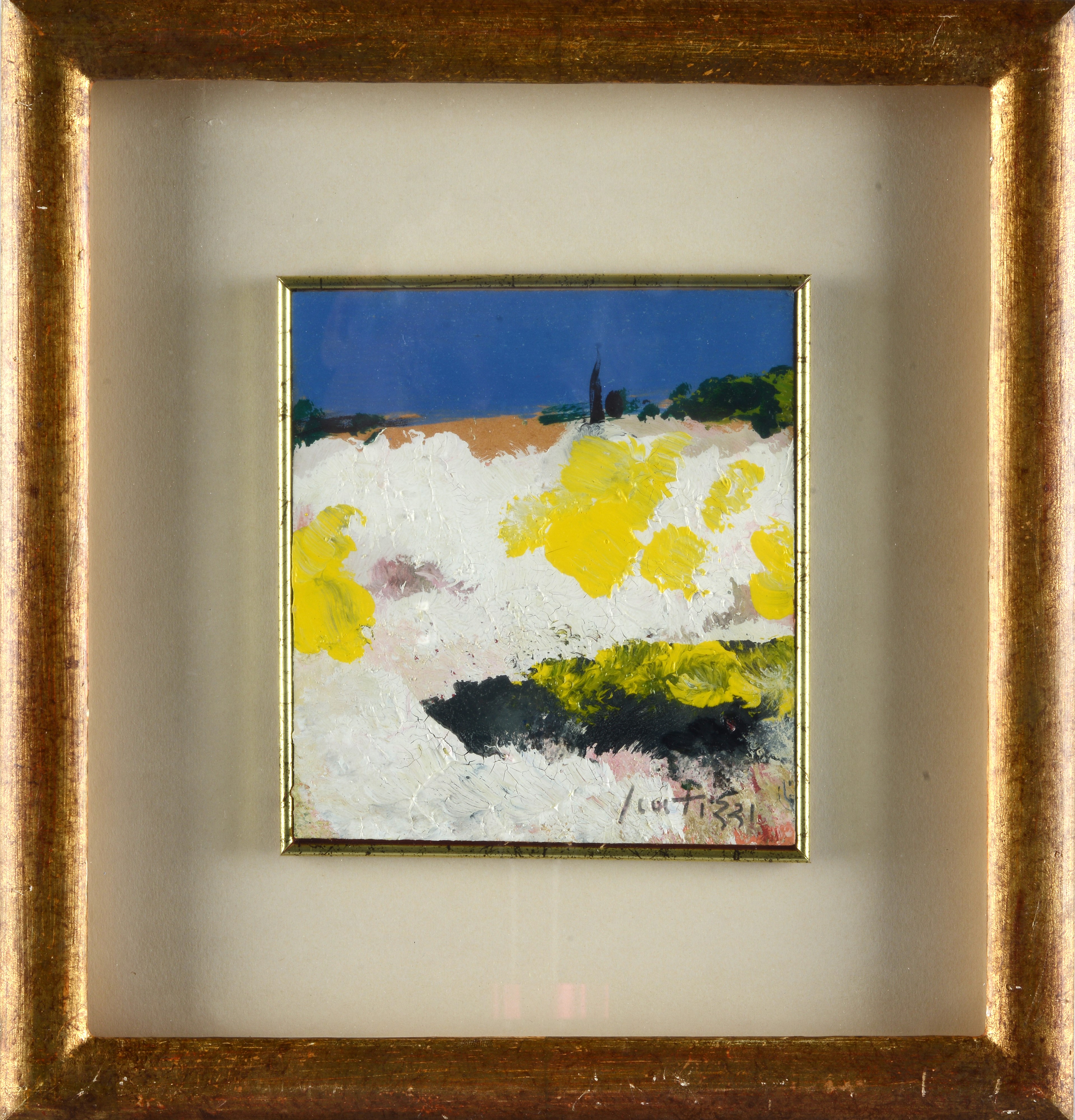 Sergio Scatizzi - Paesaggio, olio su cartone
