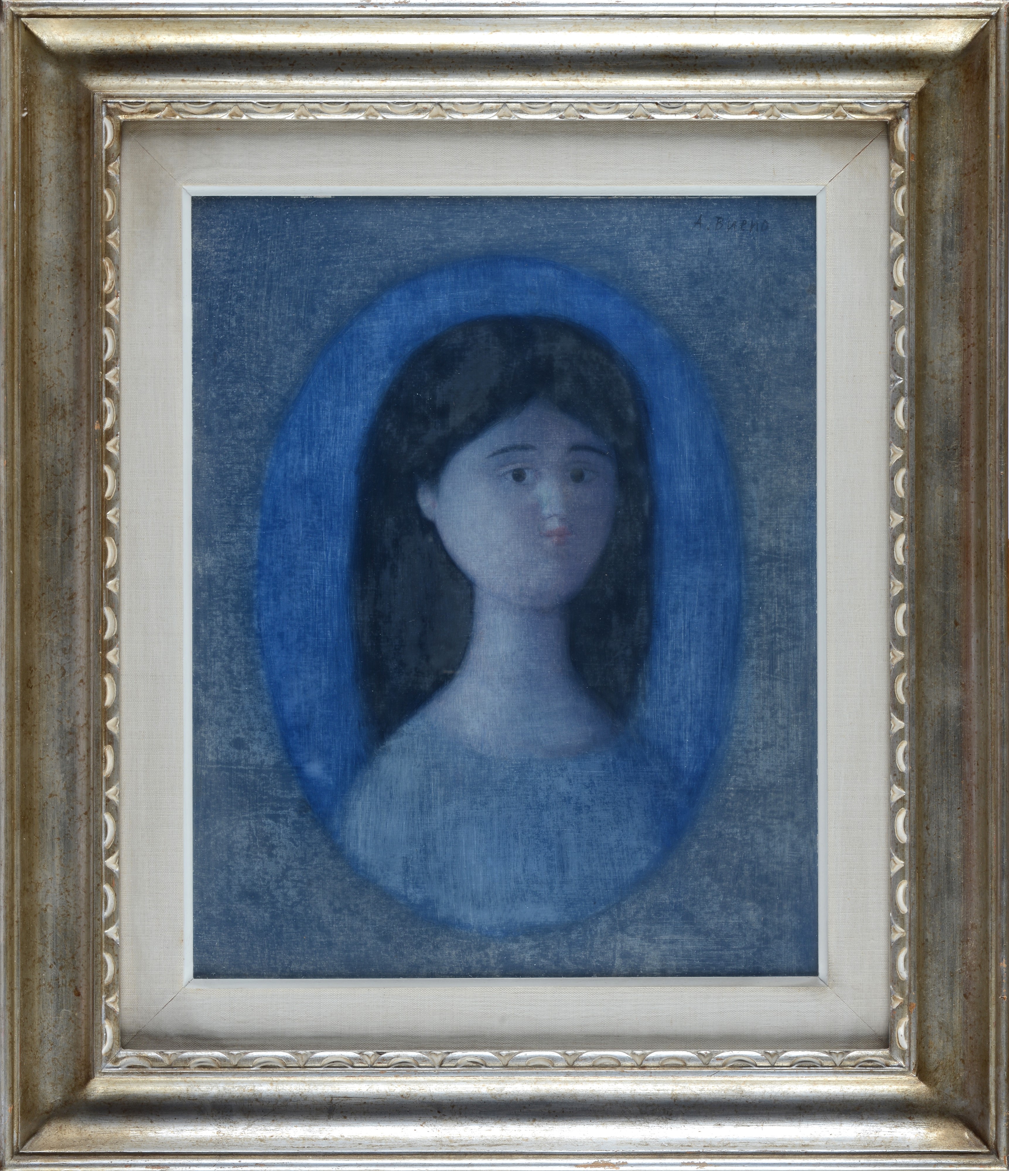 Antonio Bueno - Ragazza, olio su faesite