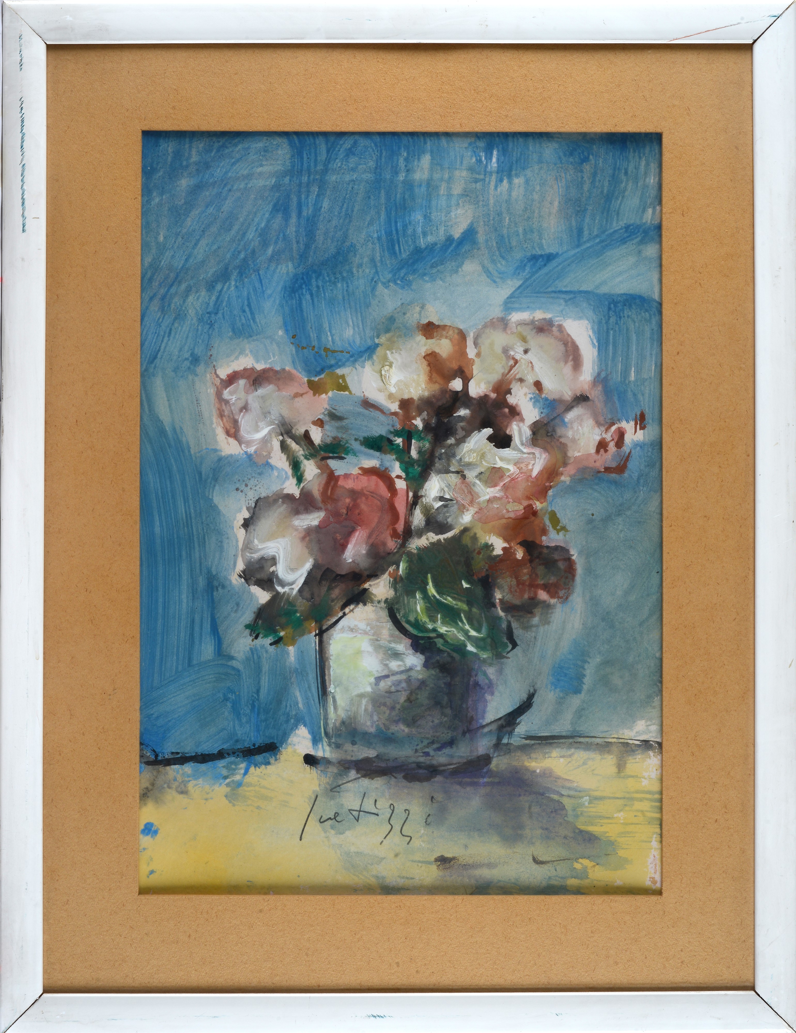 Sergio Scatizzi - Fiori, olio su cartone