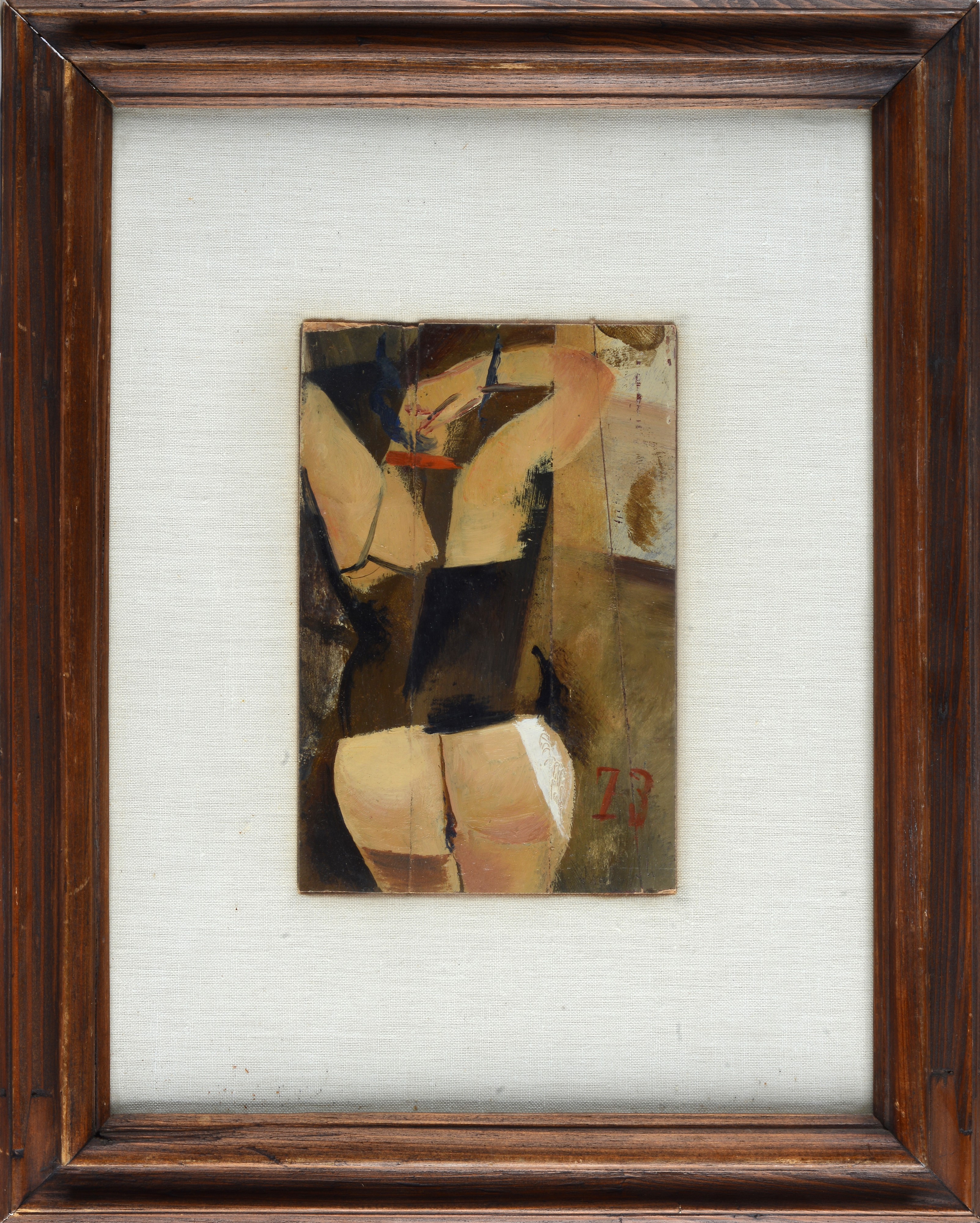 Alberto Manfredi - Nudo di spalle, olio su faesite