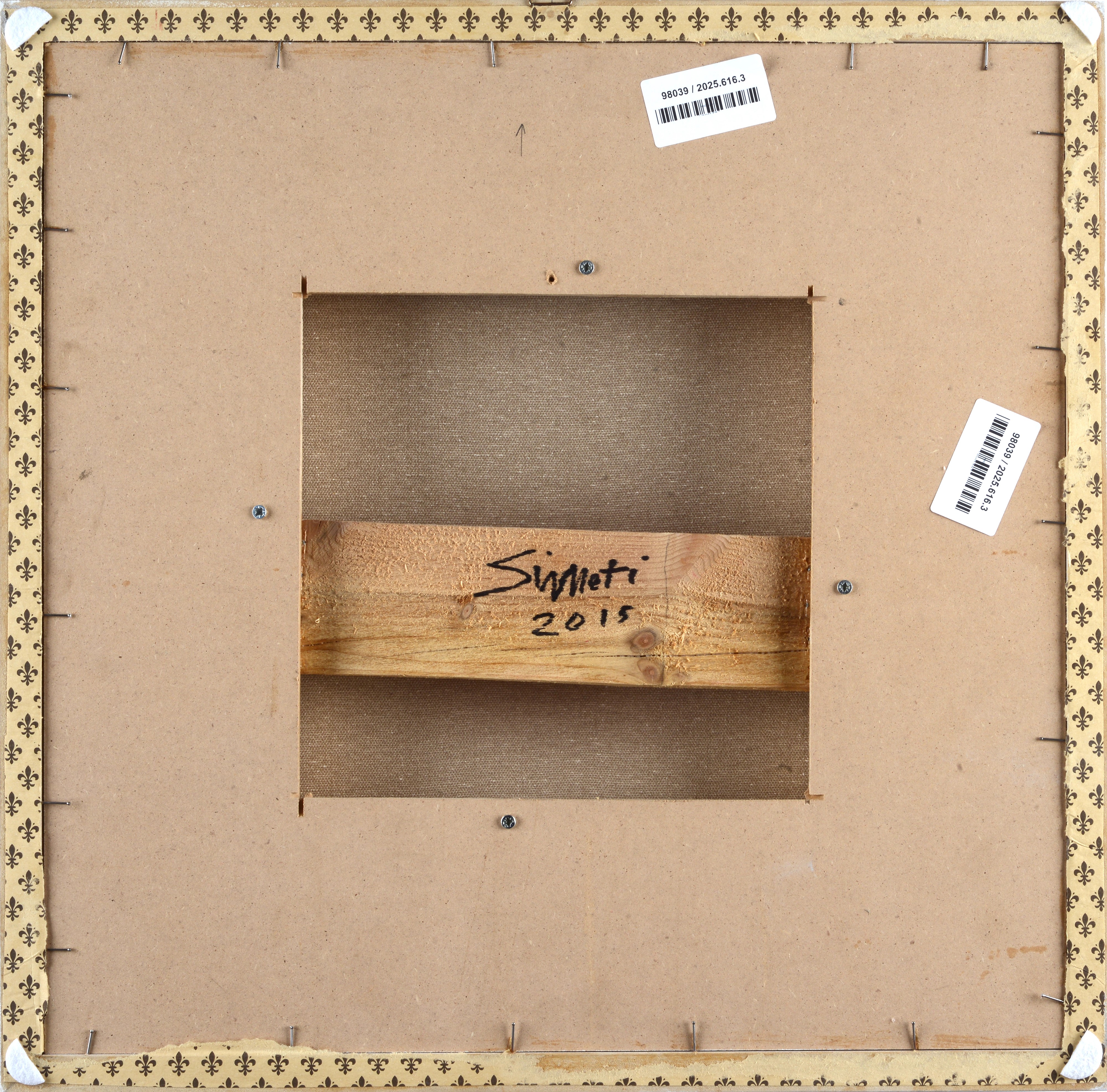 Turi Simeti - Segno giallo, acrilico su tela, 30x30 cm, 2015