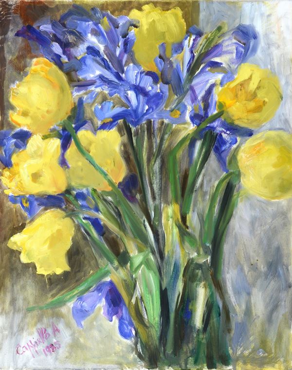 Anonimo, XX sec. - Vase with flowers