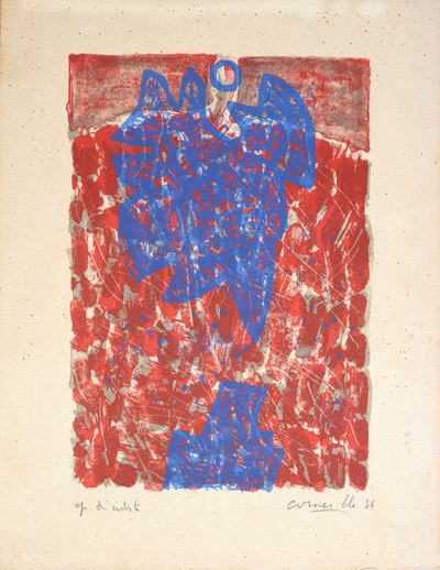 Senza titolo, litografia a colori, 1956