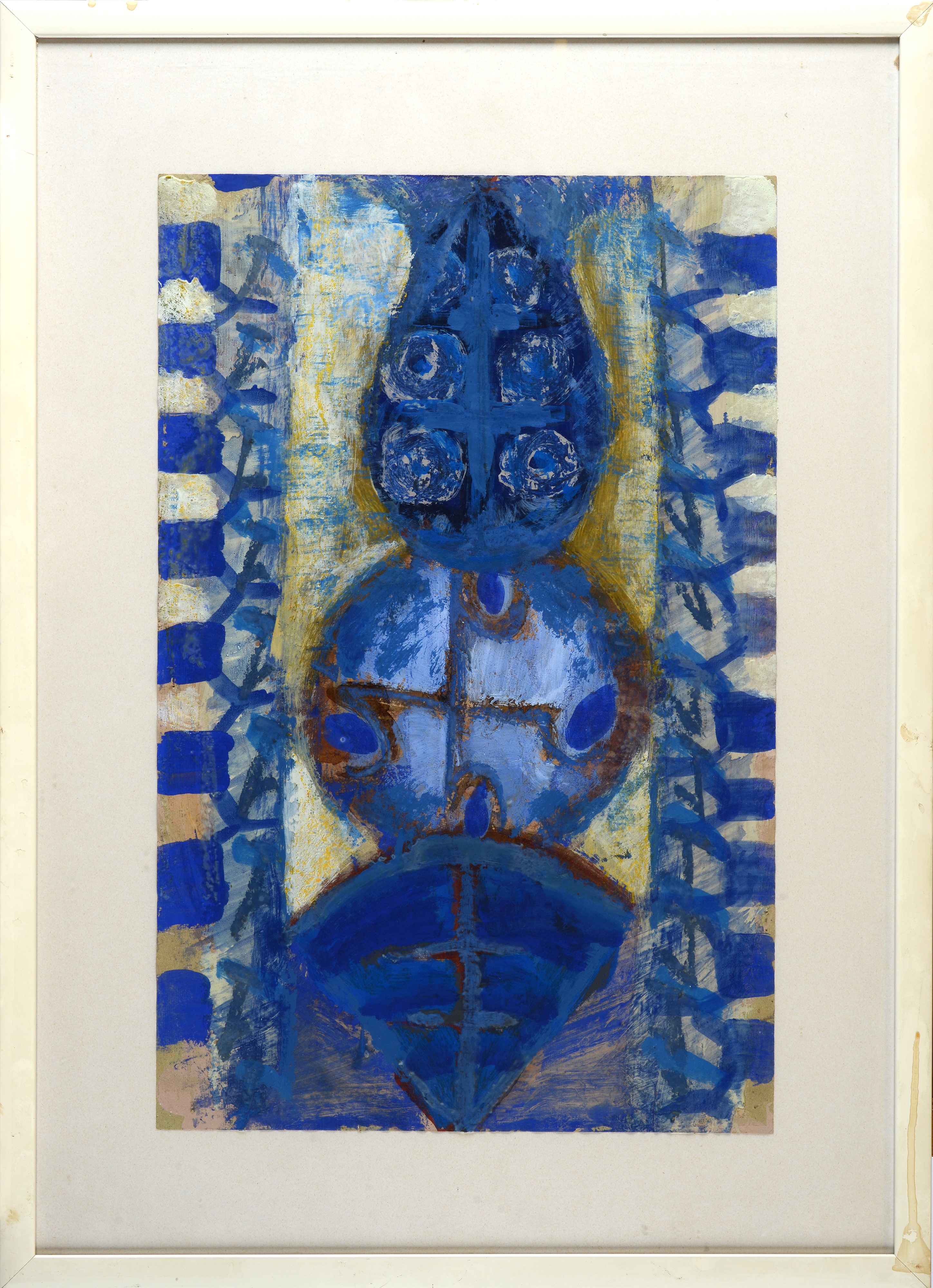 Bruno Ceccobelli - Senza titolo, olio e tecnica mista su carta