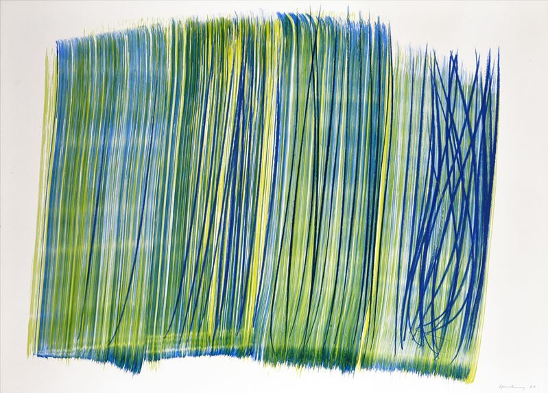 Hans Hartung - P 1979 - A 71, tecnica mista, pastello ad olio e acquerello su cartone