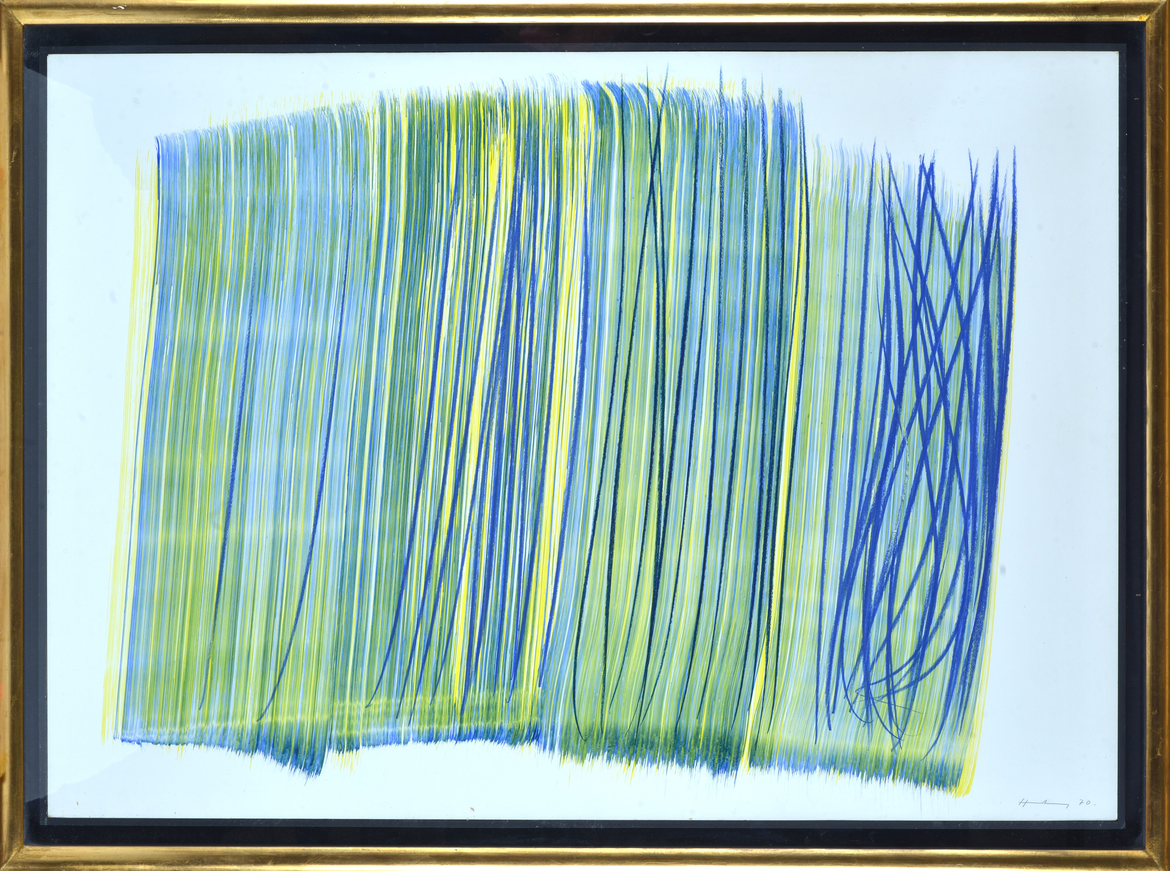 Hans Hartung - P 1979 - A 71, tecnica mista, pastello ad olio e acquerello su cartone
