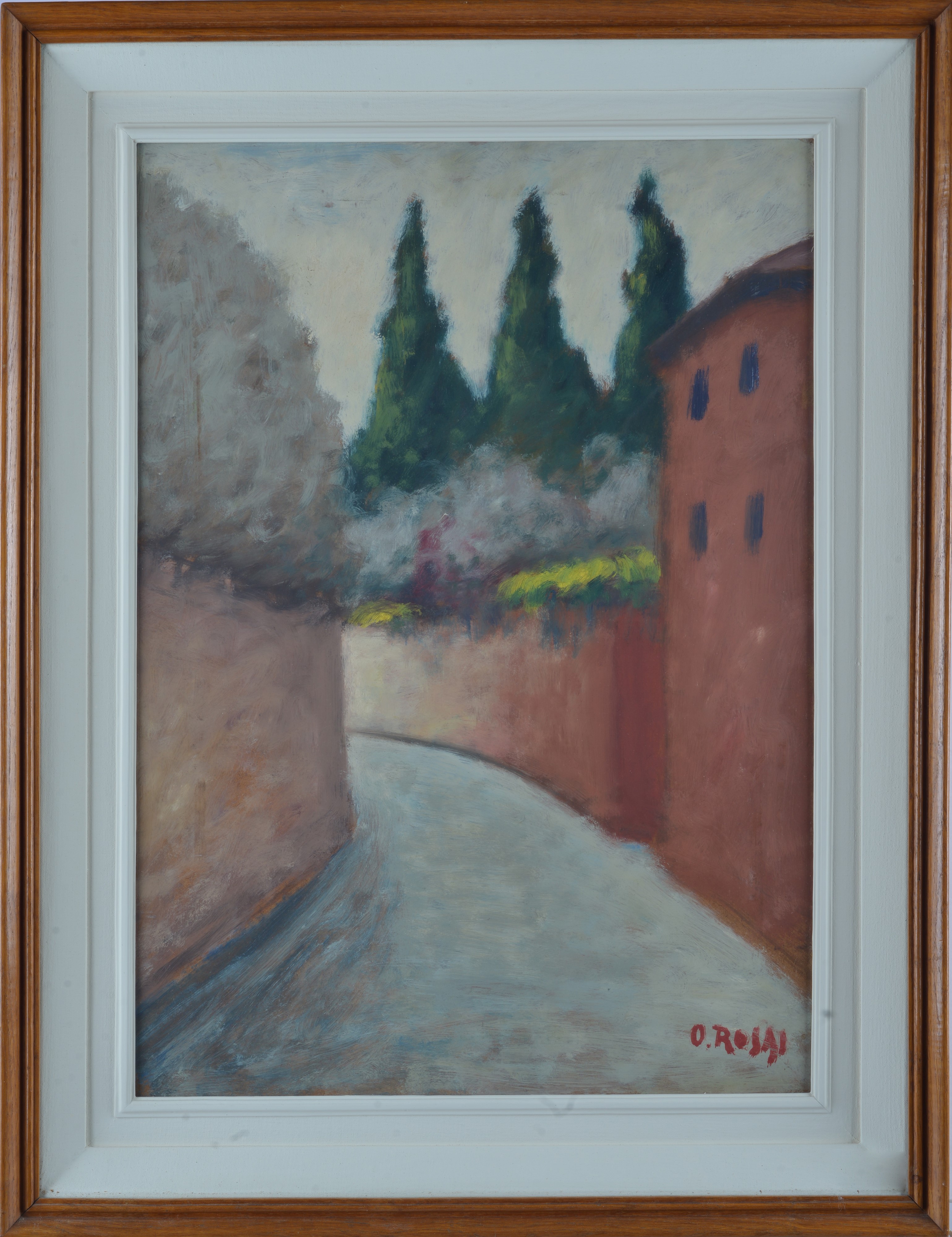 Ottone Rosai - Via San Leonardo, olio su masonite