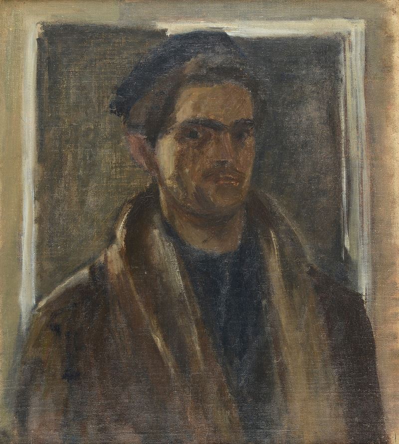 Mario Marcucci - Autoritratto, olio su tela, cm 46x41