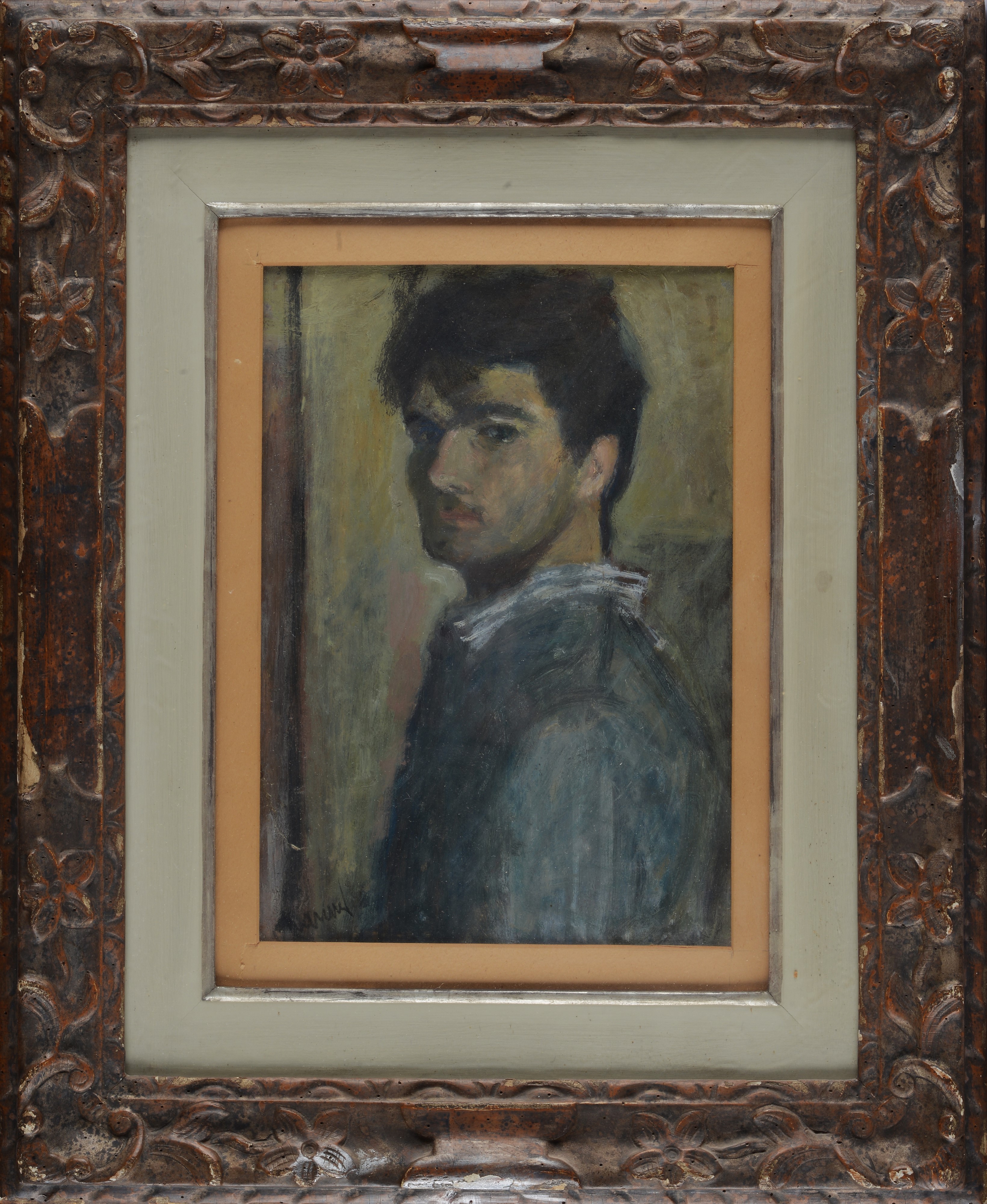 Mario Marcucci - Autoritratto, olio su cartone, 1939