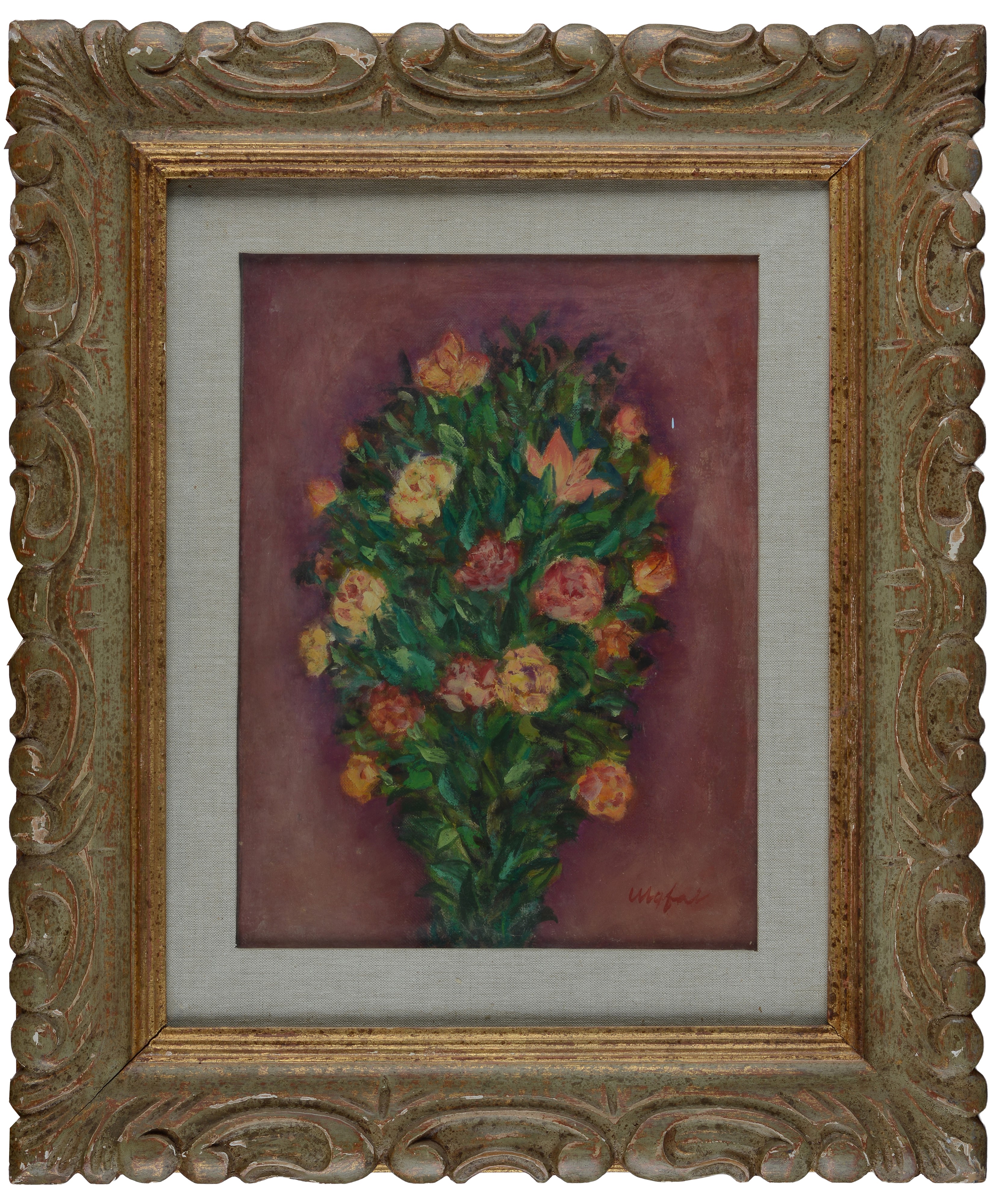 Mario Mafai - Fiori, olio su tela