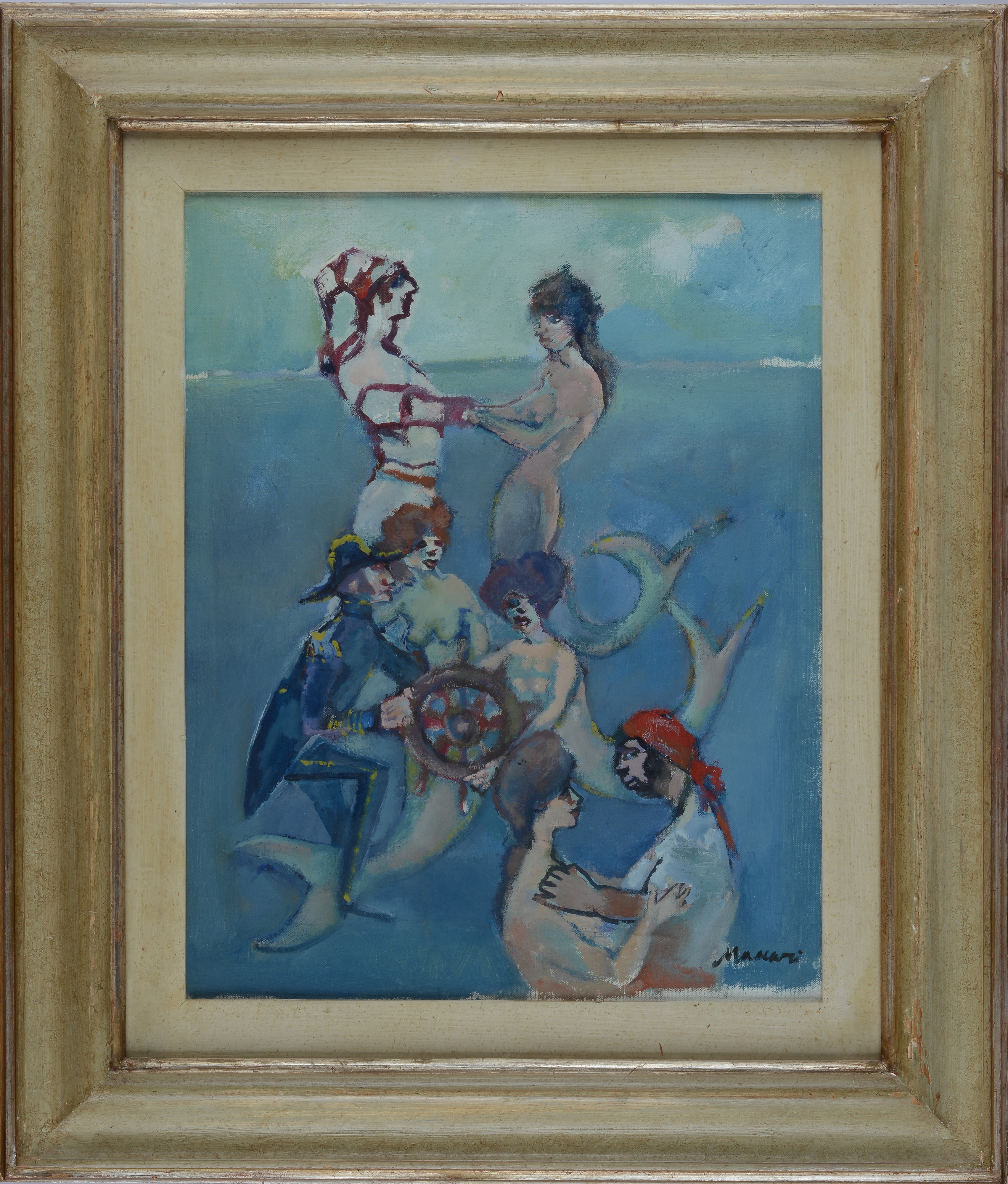 Mino Maccari - Sirene a bordo, olio su tela