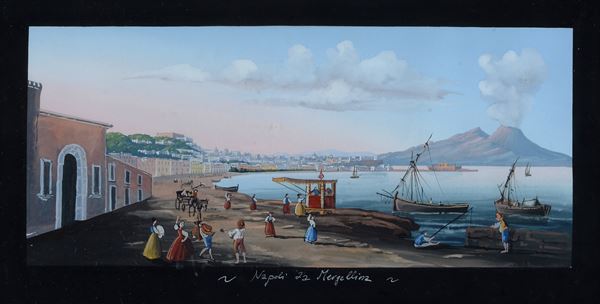 Anonimo, XIX sec. - Naples from Mergellina