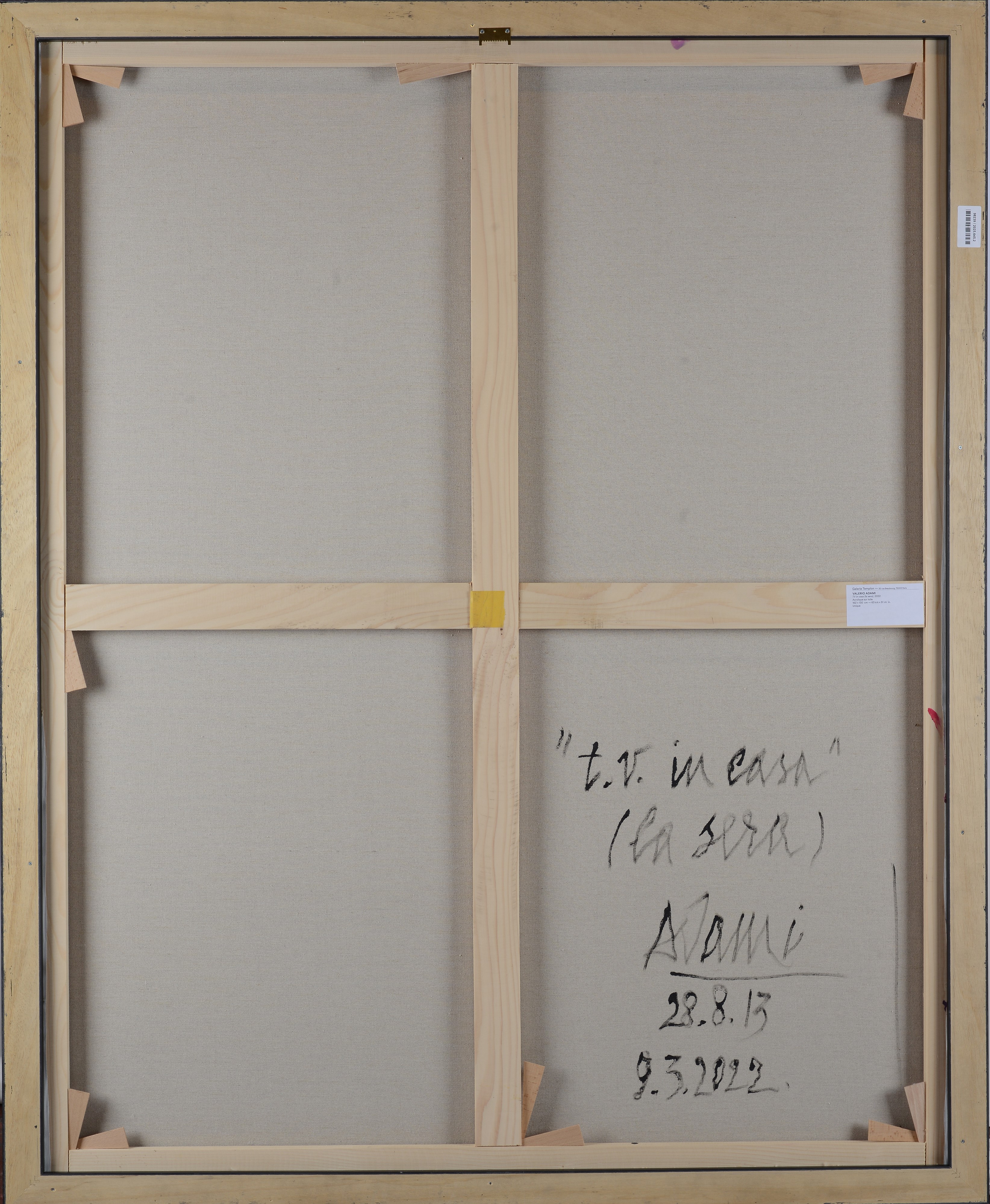 Valerio Adami - Tv in casa (la sera) - Acrilico su tela, 162x130 cm, 2022