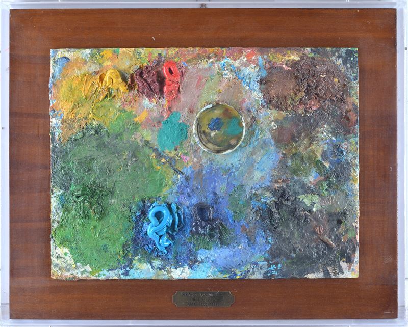 Remo Brindisi - Tavolozza dell'autore, olio su tavola