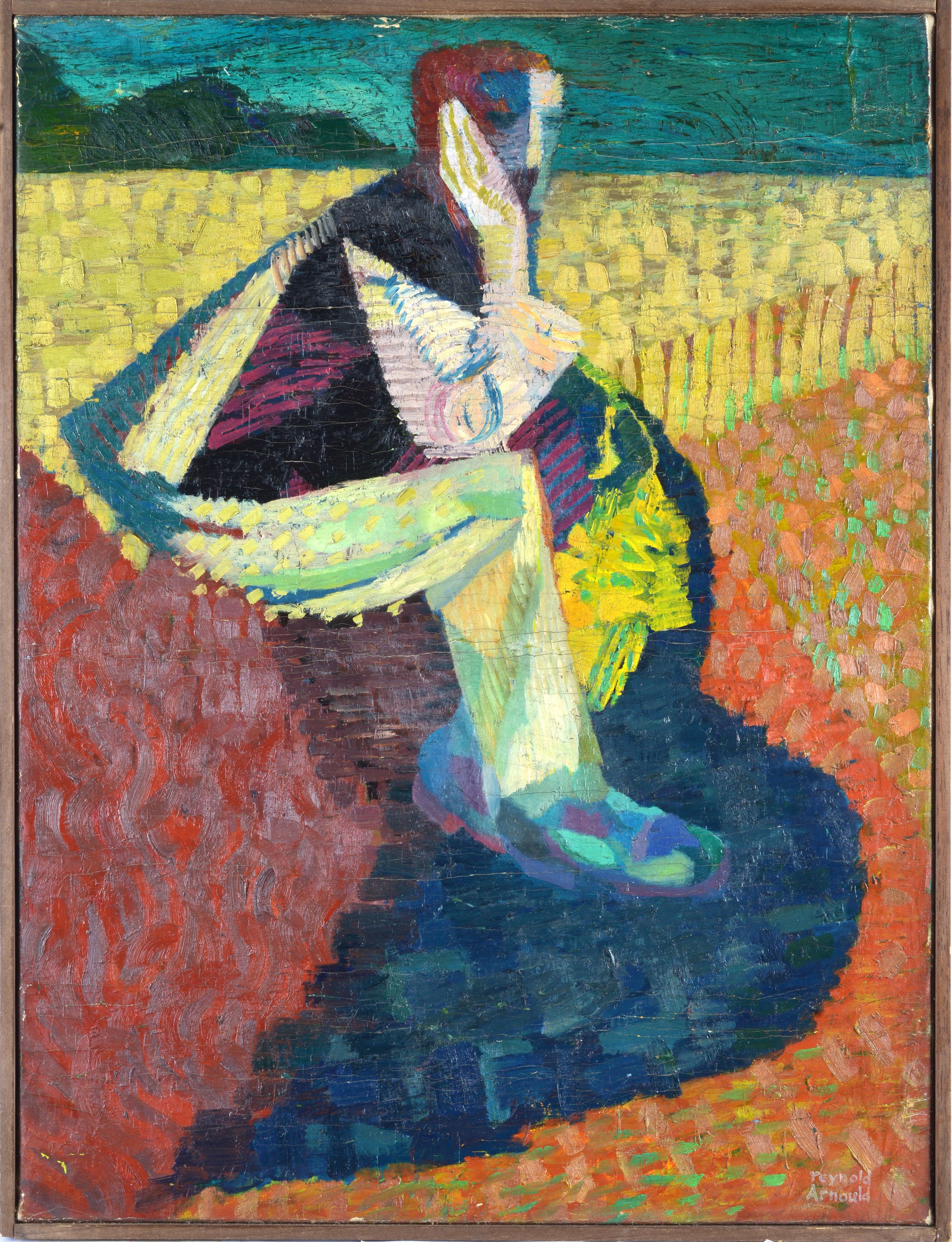 Attr. a Reynold Arnould - Figura seduta (fronte) - Natura morta (retro), olio su tela