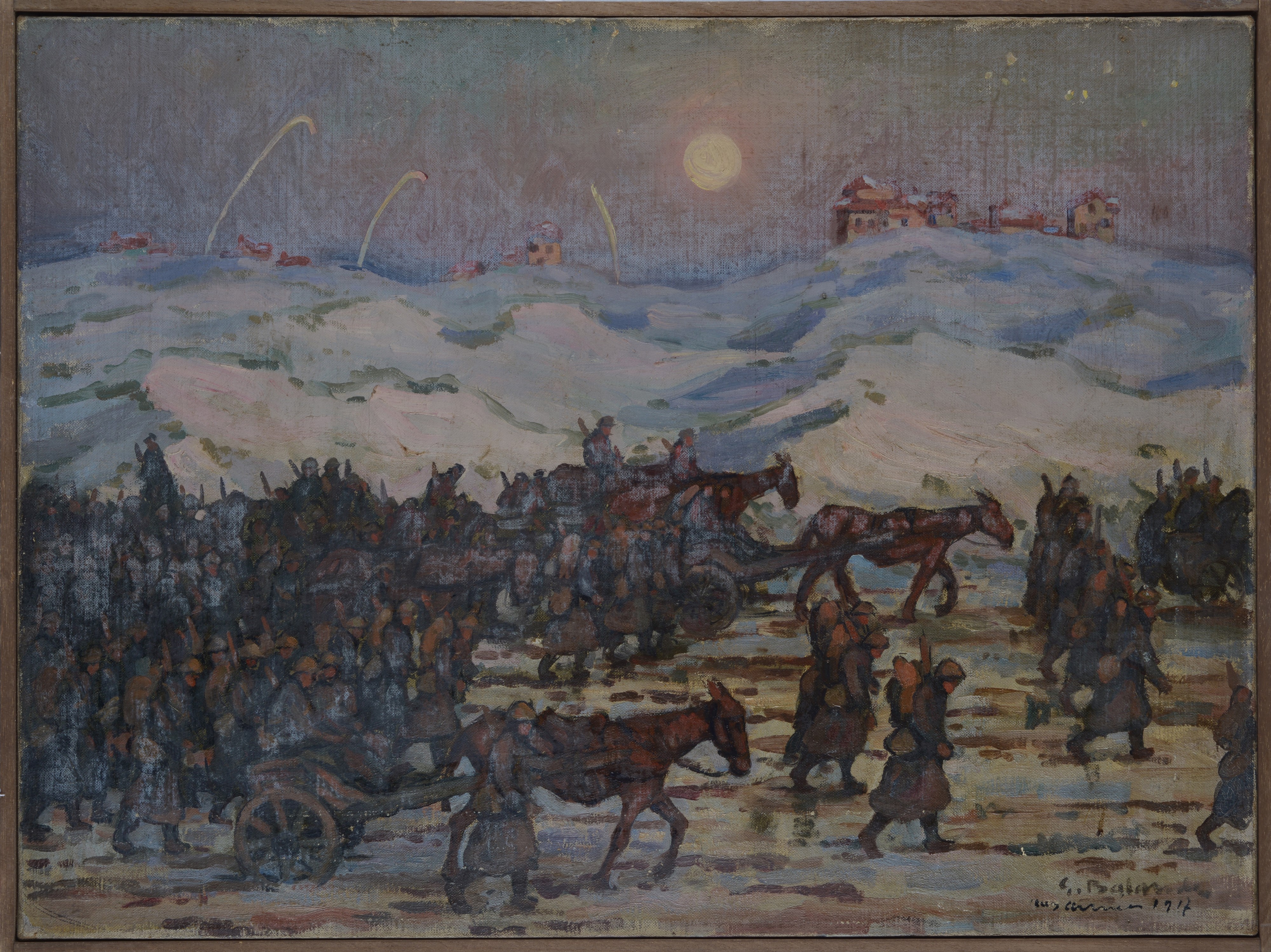 Attr. a Gaston Balande - Guerra, olio su tela