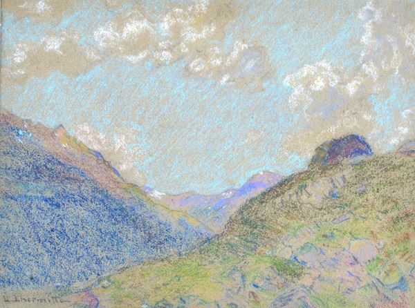Attr. a Léon Augustin Lhermitte - Mountain landscape