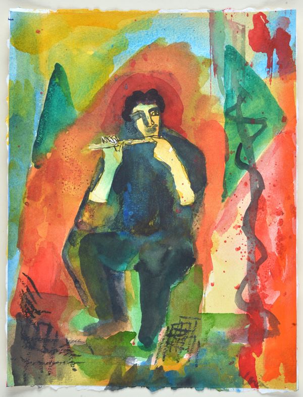 Sandro Chia - Flutist figure